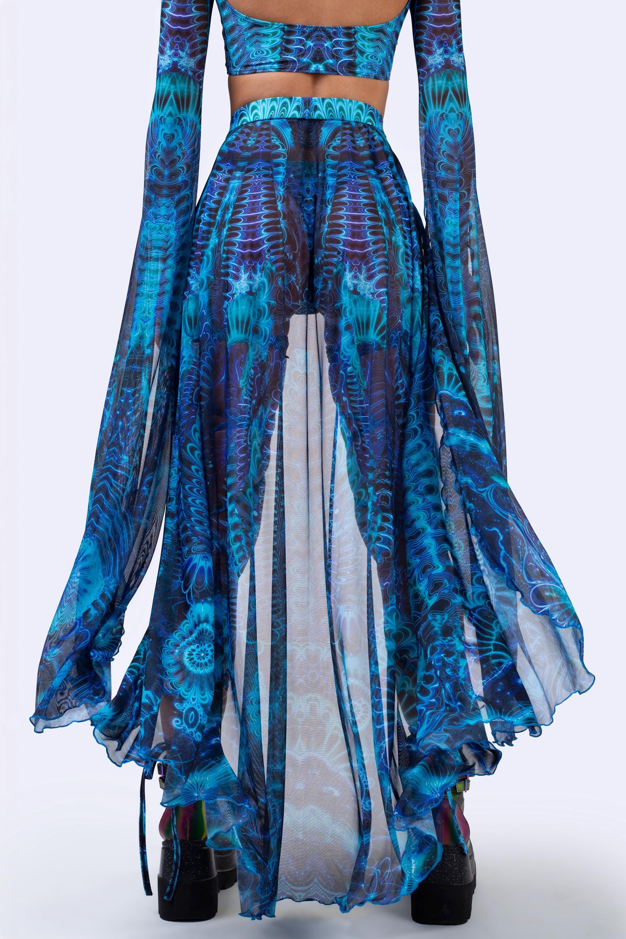BADINKA Midnight Gardens of Paradise Open-Front Skirt Rave