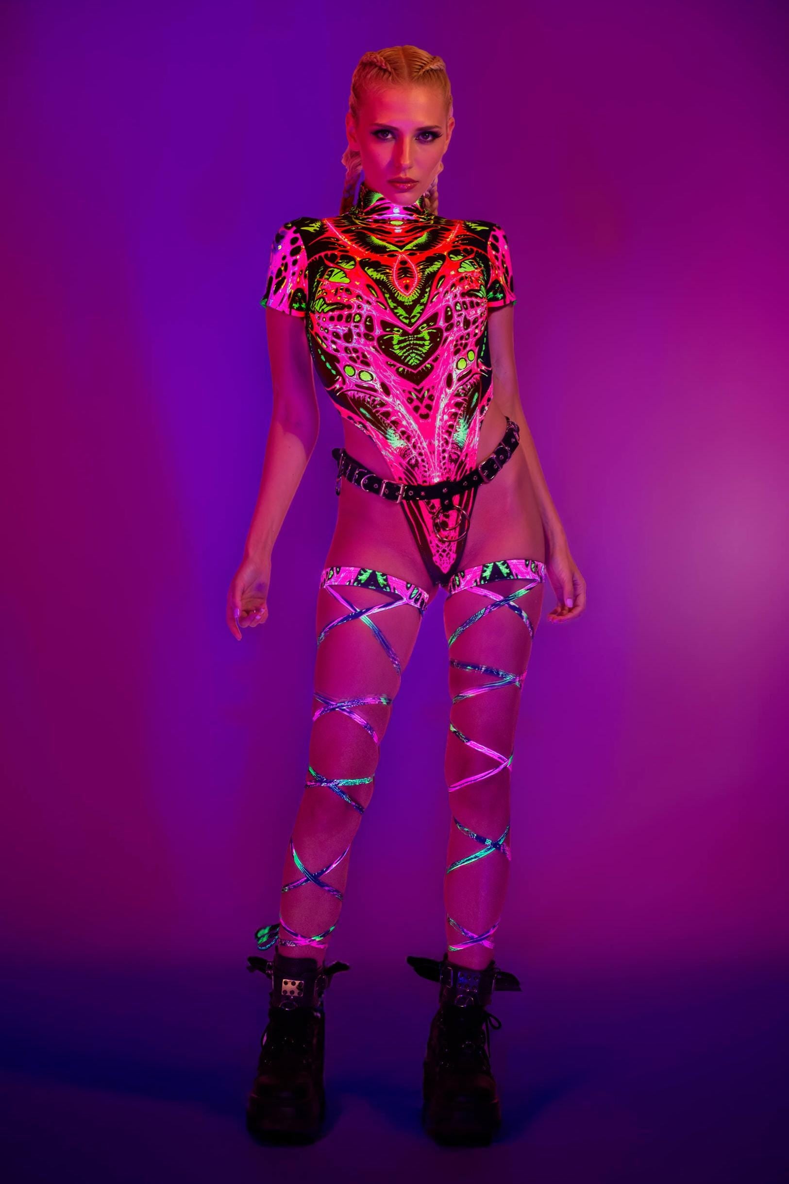 BADINKA Venom Spread Cutout Back Bodysuit Rave