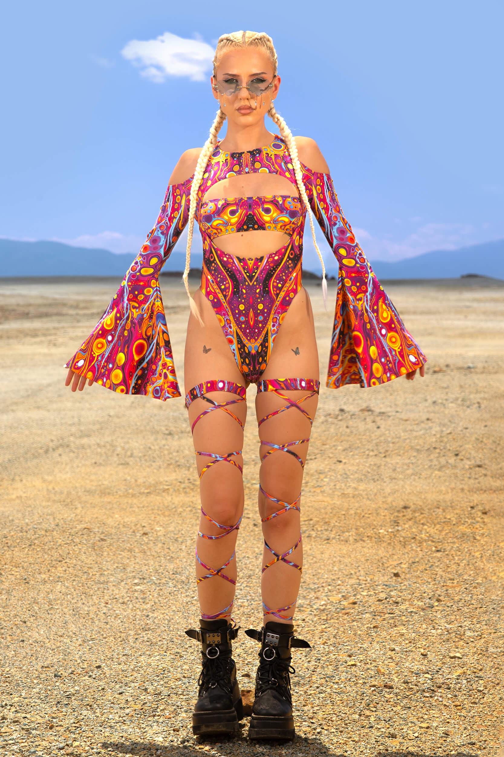 BADINKA Venom Bloom Keyhole Bandeau Bodysuit Rave