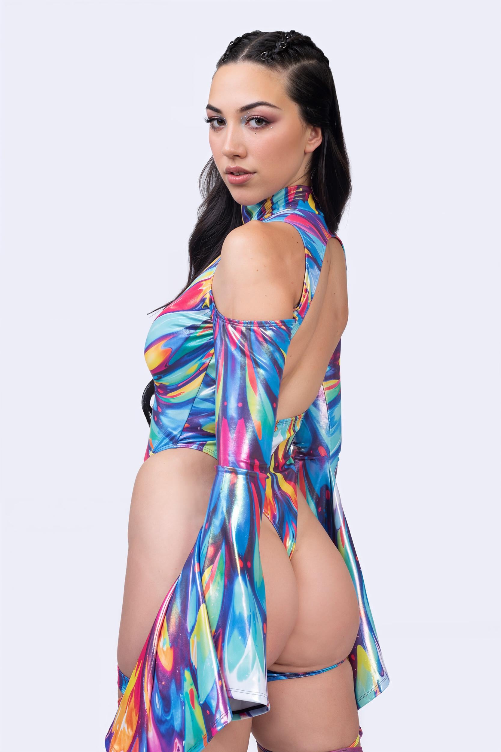 BADINKA Spotlight Discipline Flared Sleeve Bodysuit Keyhole