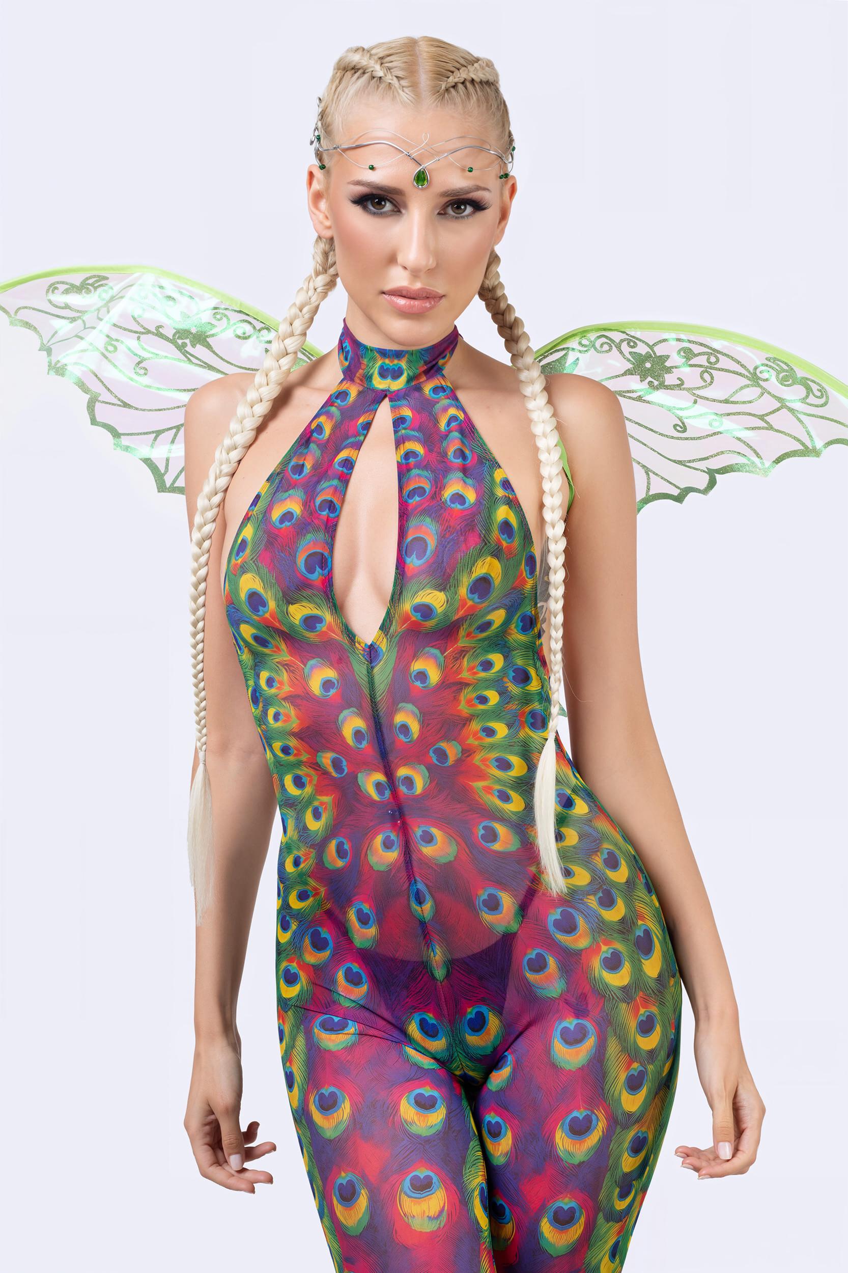 BADINKA Tailspin Mesh Halter Romper Mesh
