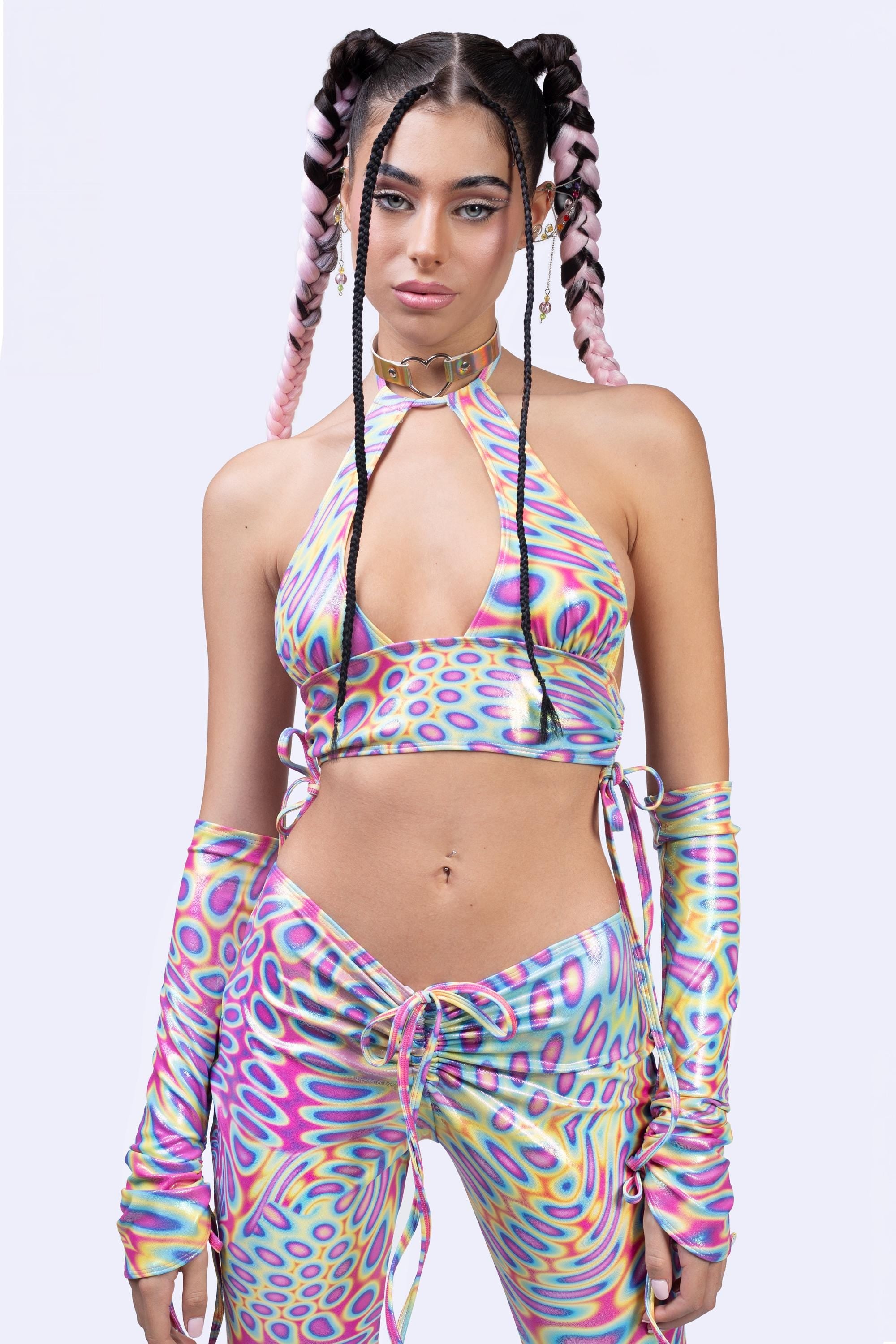 BADINKA Soft Focus Halter Top Rainbow
