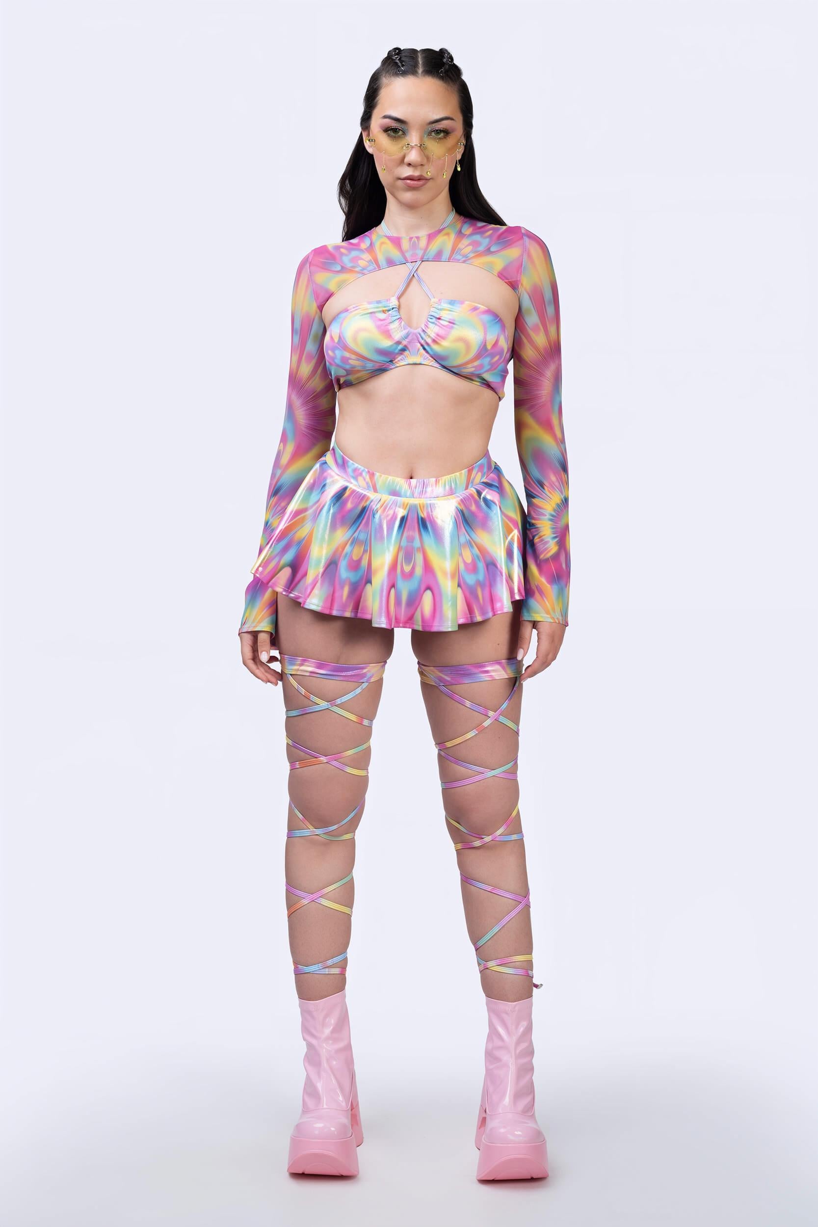 BADINKA Kind of Magic 2-Piece Halter Top Mesh, shiny