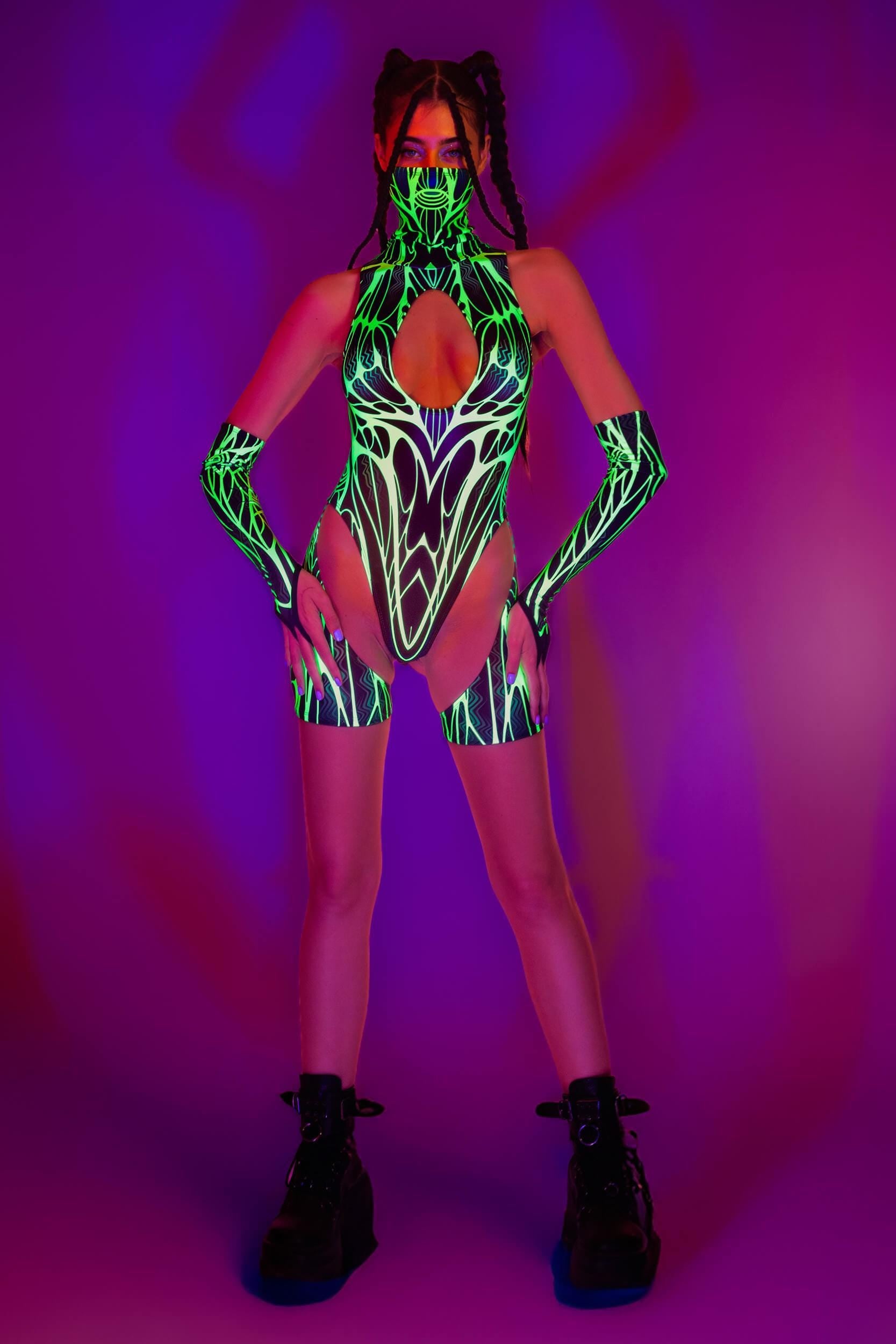 BADINKA Glow Protocol Garter Bodysuit Rave