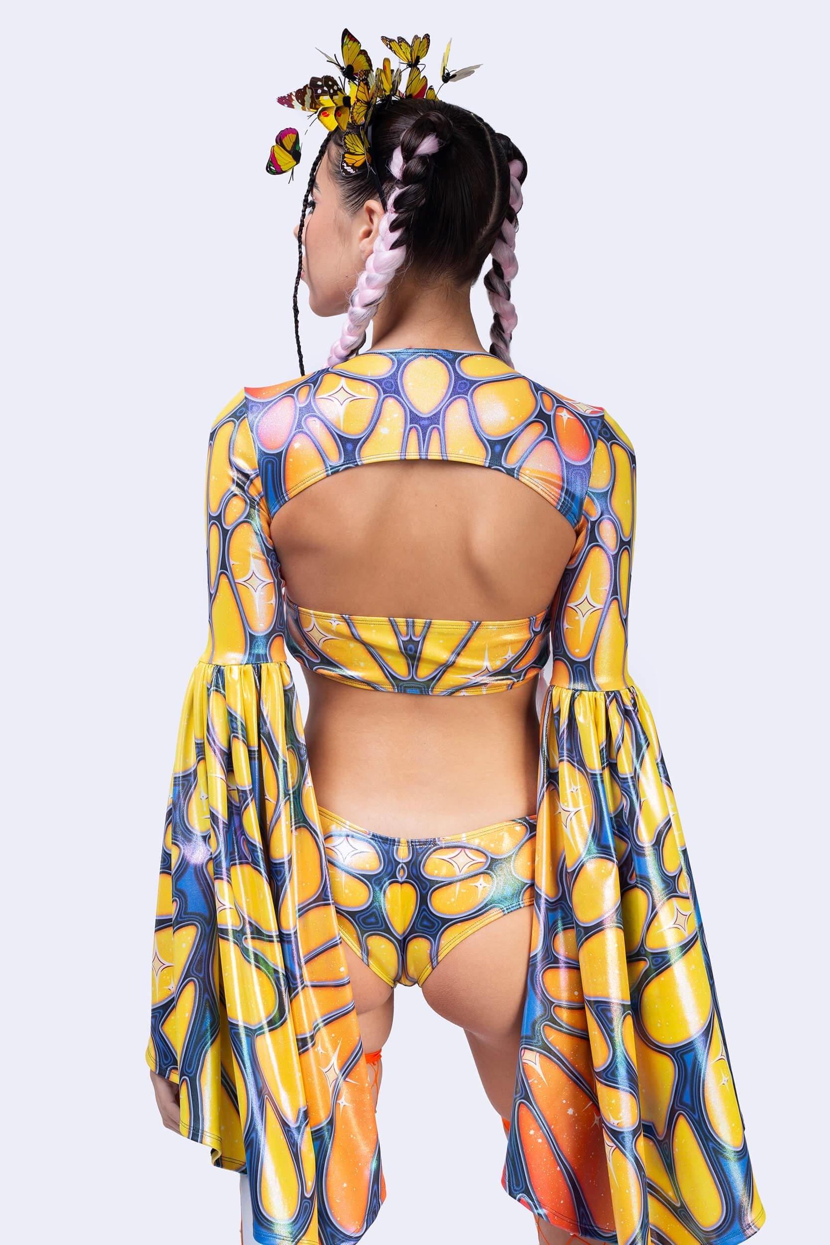 BADINKA Flight Risk Peachy 2-Piece Shrug Top Shiny