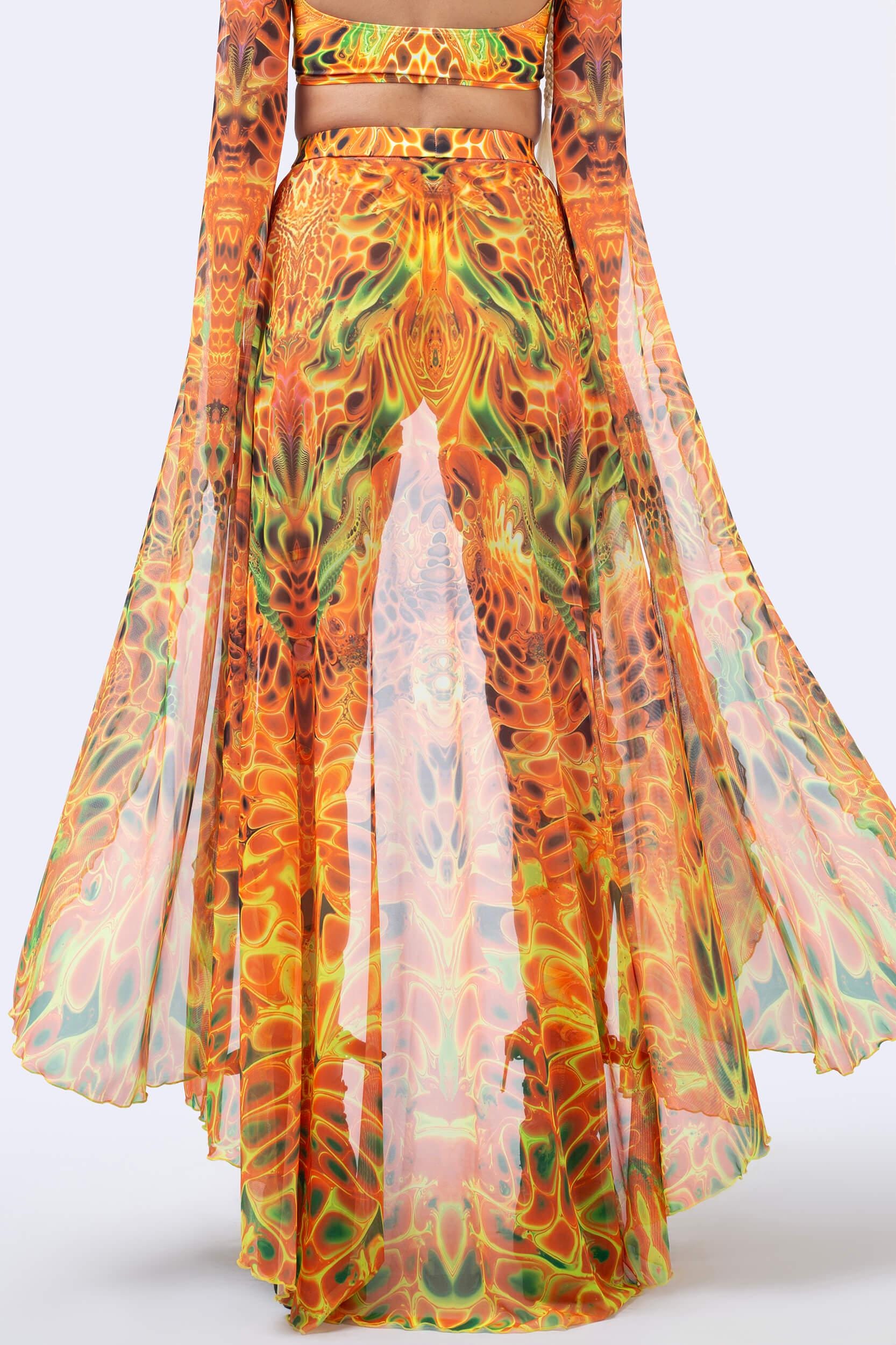 BADINKA Ember Storm Open-Front Skirt Rave