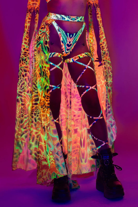 Ember Storm Open-Front Skirt