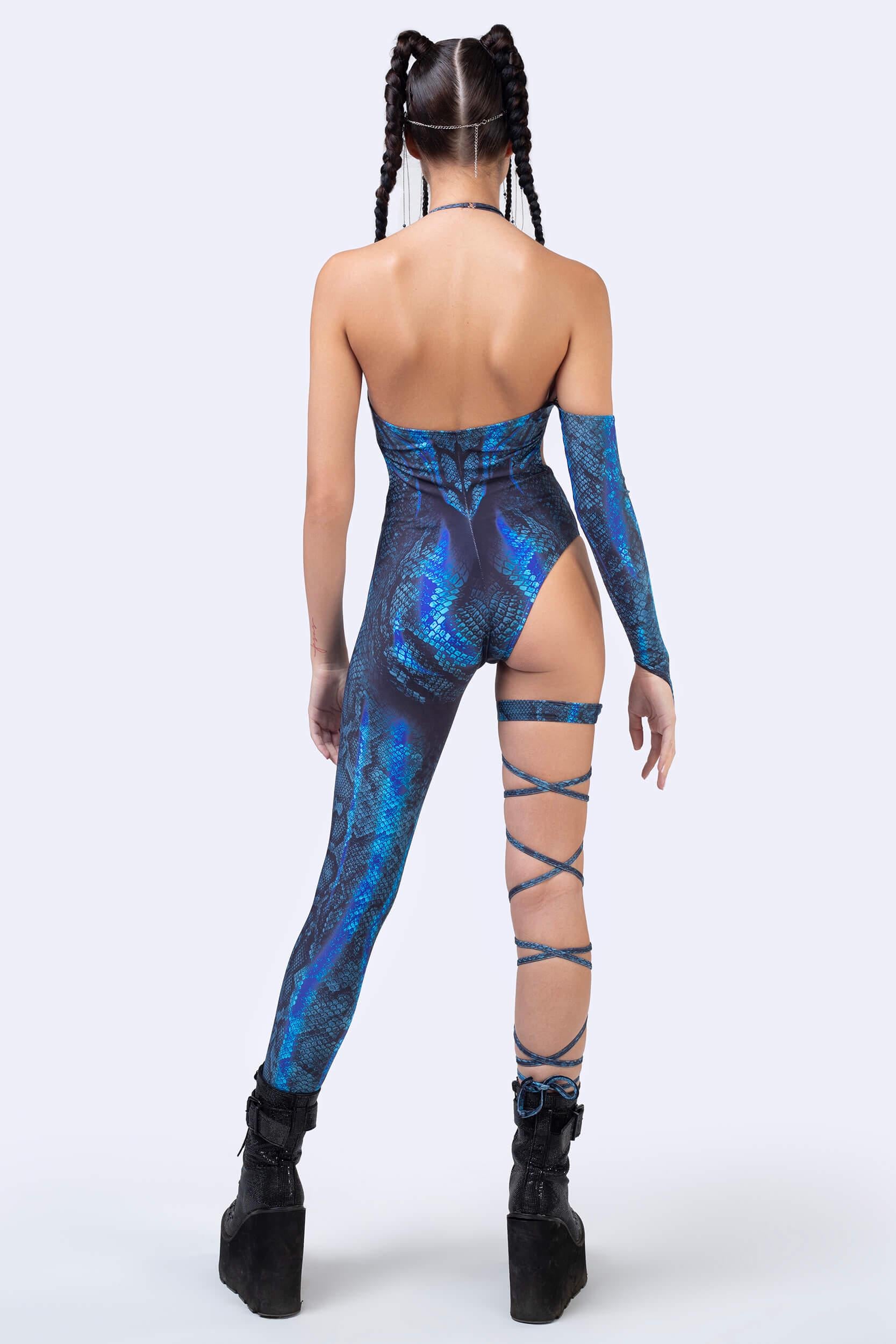 BADINKA Deep Waters Cheeky Asymmetric Catsuit Jungle