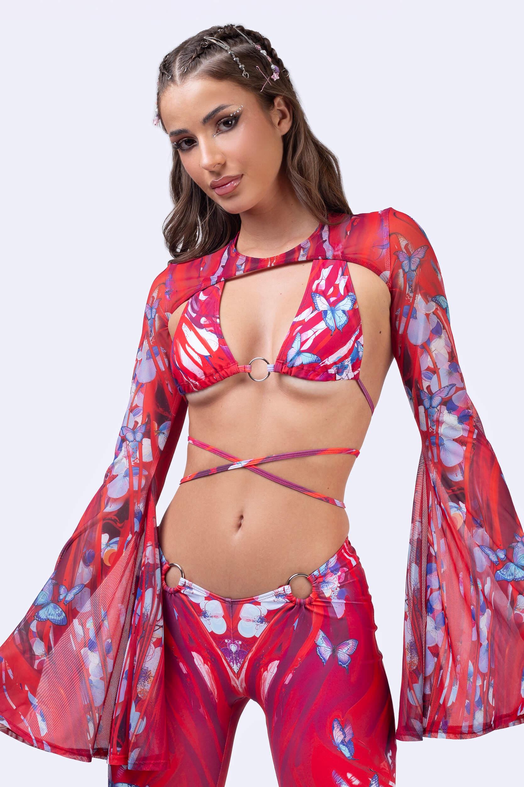 BADINKA Cut the Cameras Bell Bottoms Set Spandex