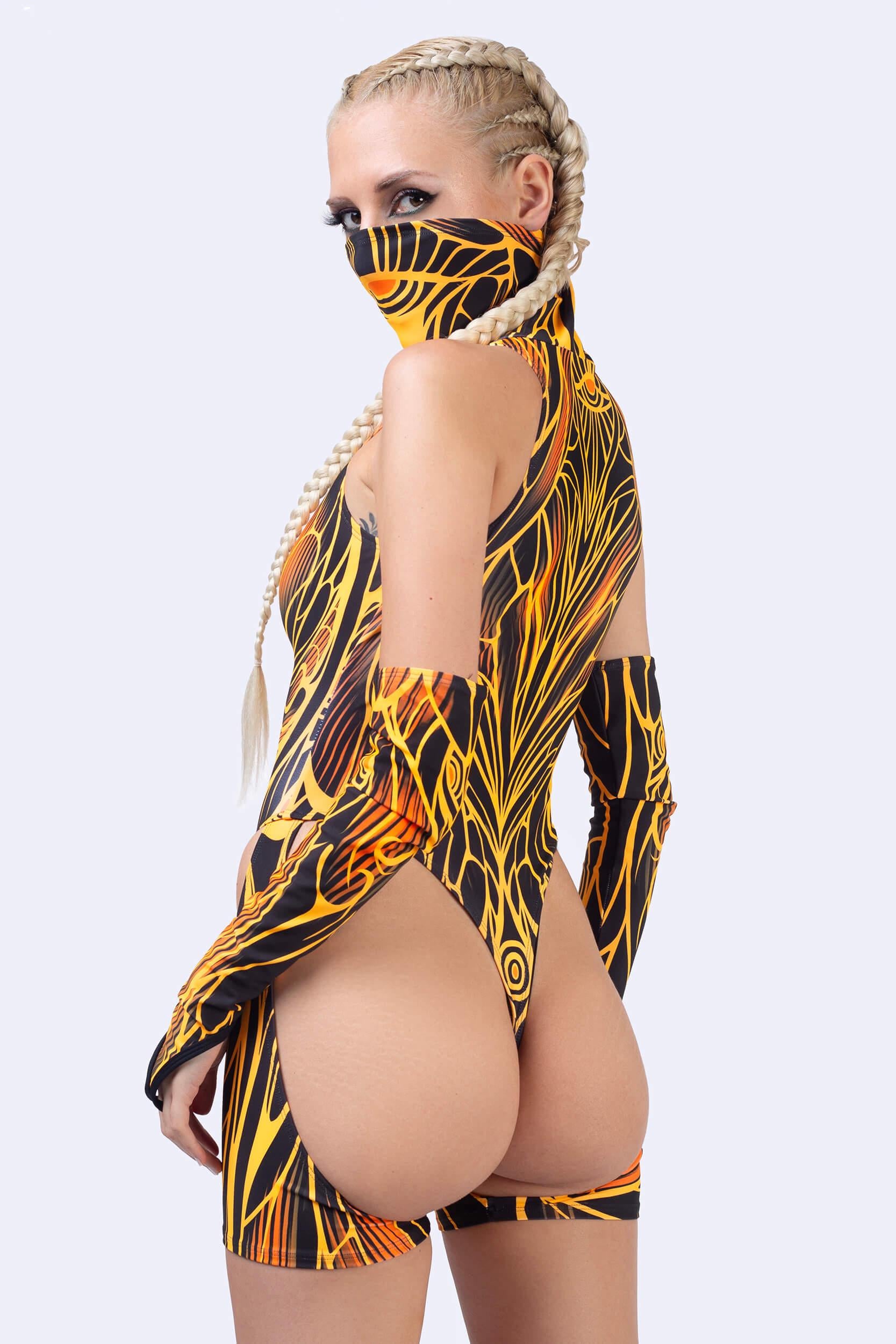 BADINKA Burn Notice Garter Bodysuit Keyhole, thong