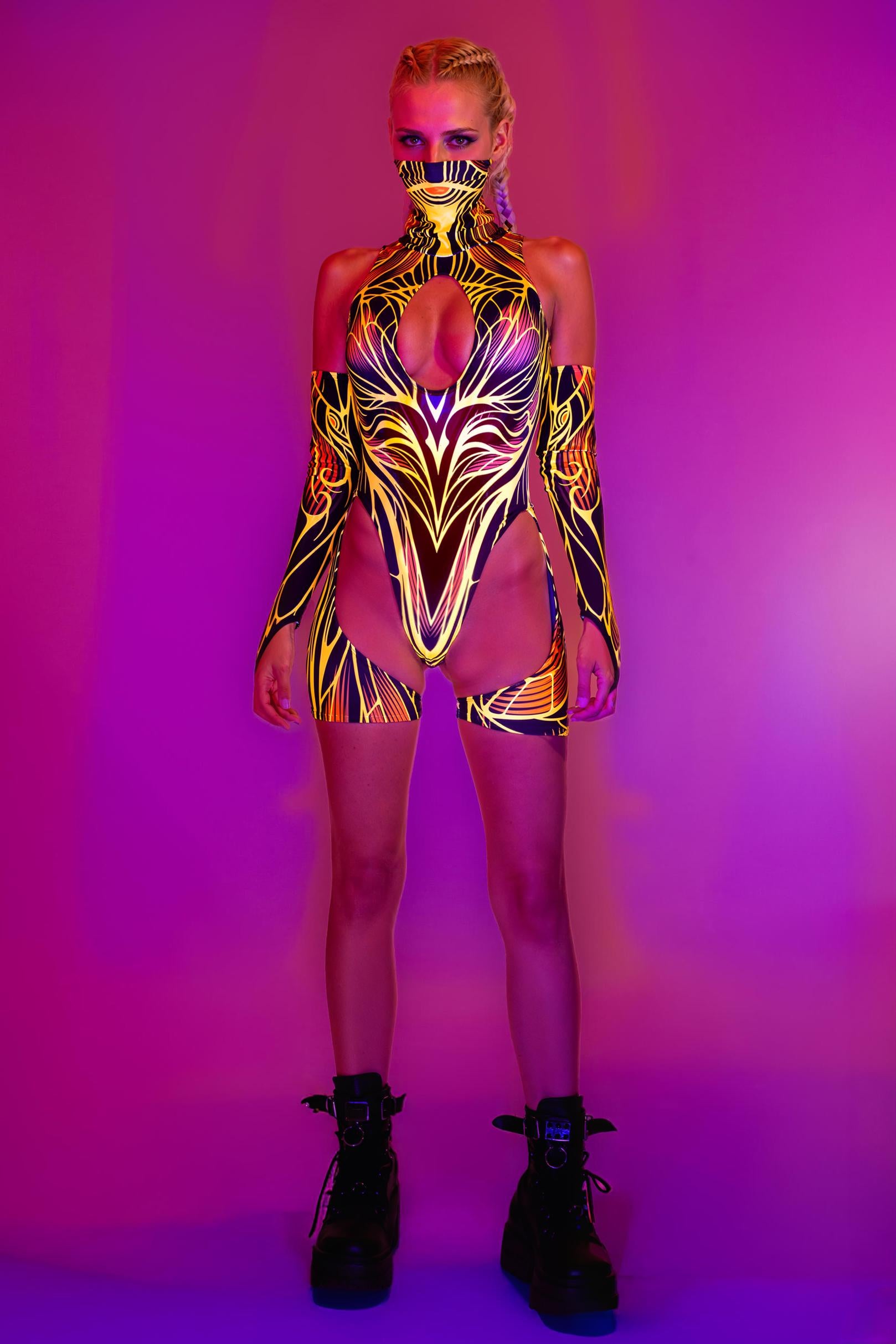 BADINKA Burn Notice Garter Bodysuit Rave
