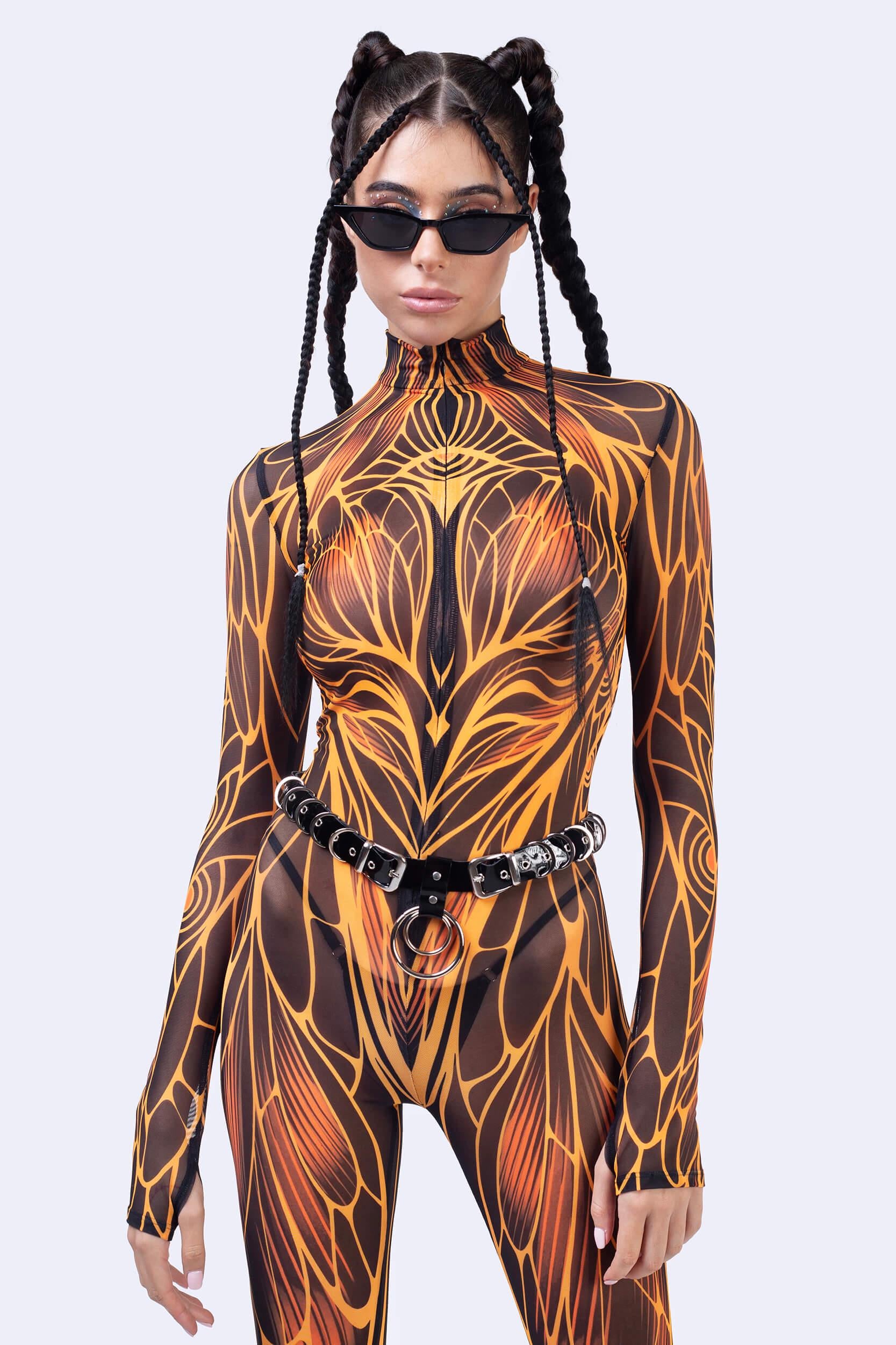 BADINKA Women Burn Notice Mesh Costume