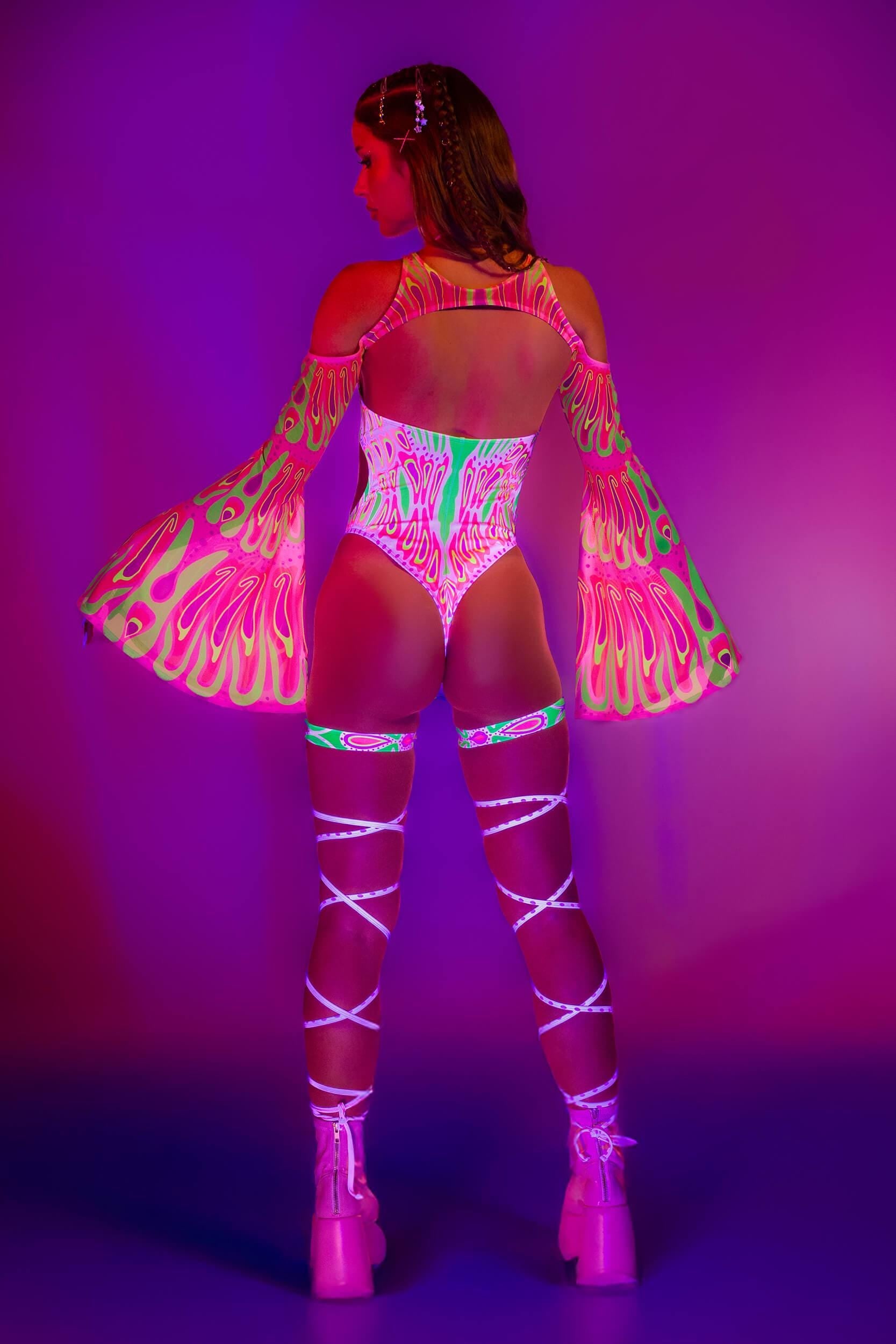 BADINKA Blush Moth Keyhole Halter Bodysuit Pink