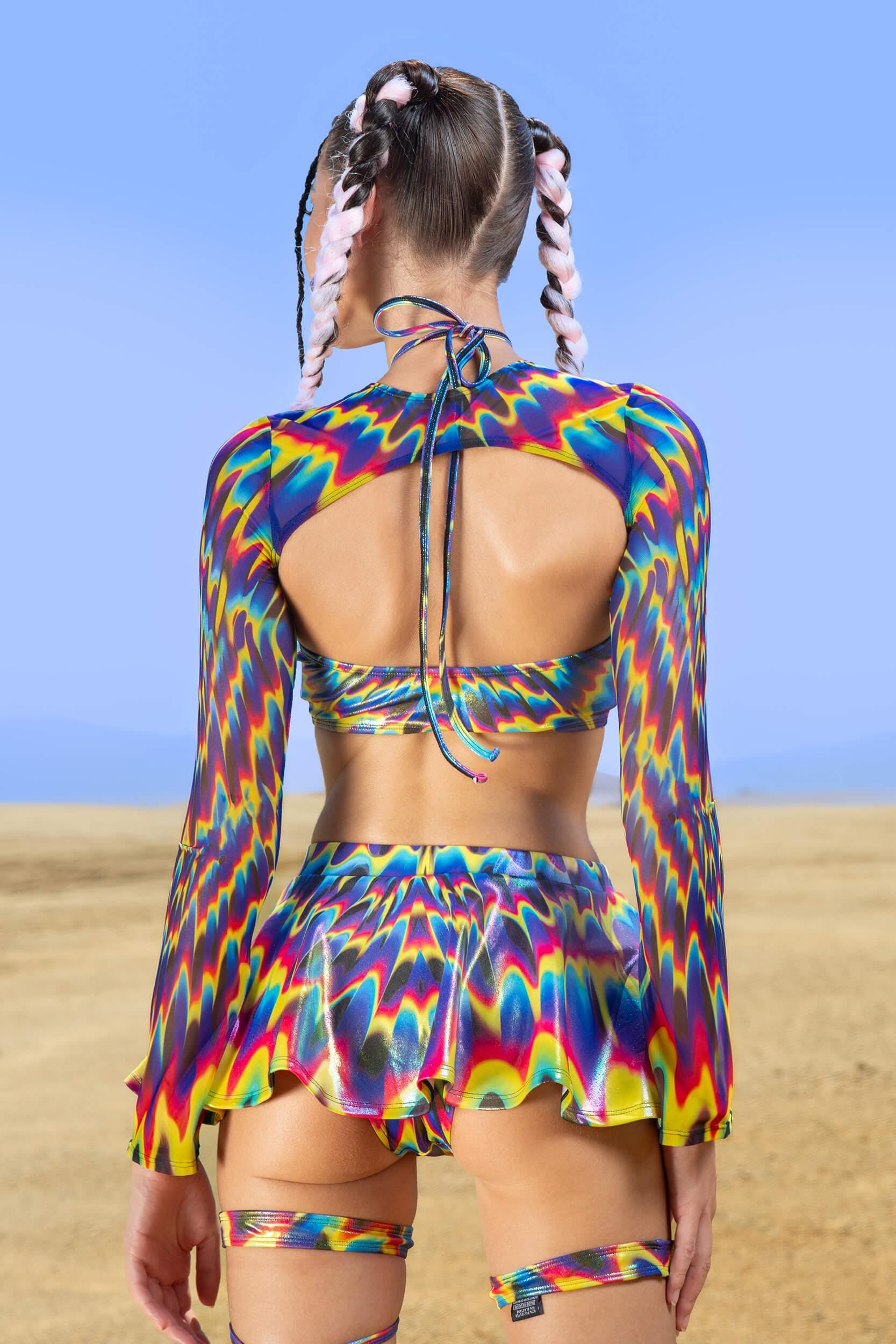 BADINKA Binary Bloom 2-Piece Halter Top Rainbow
