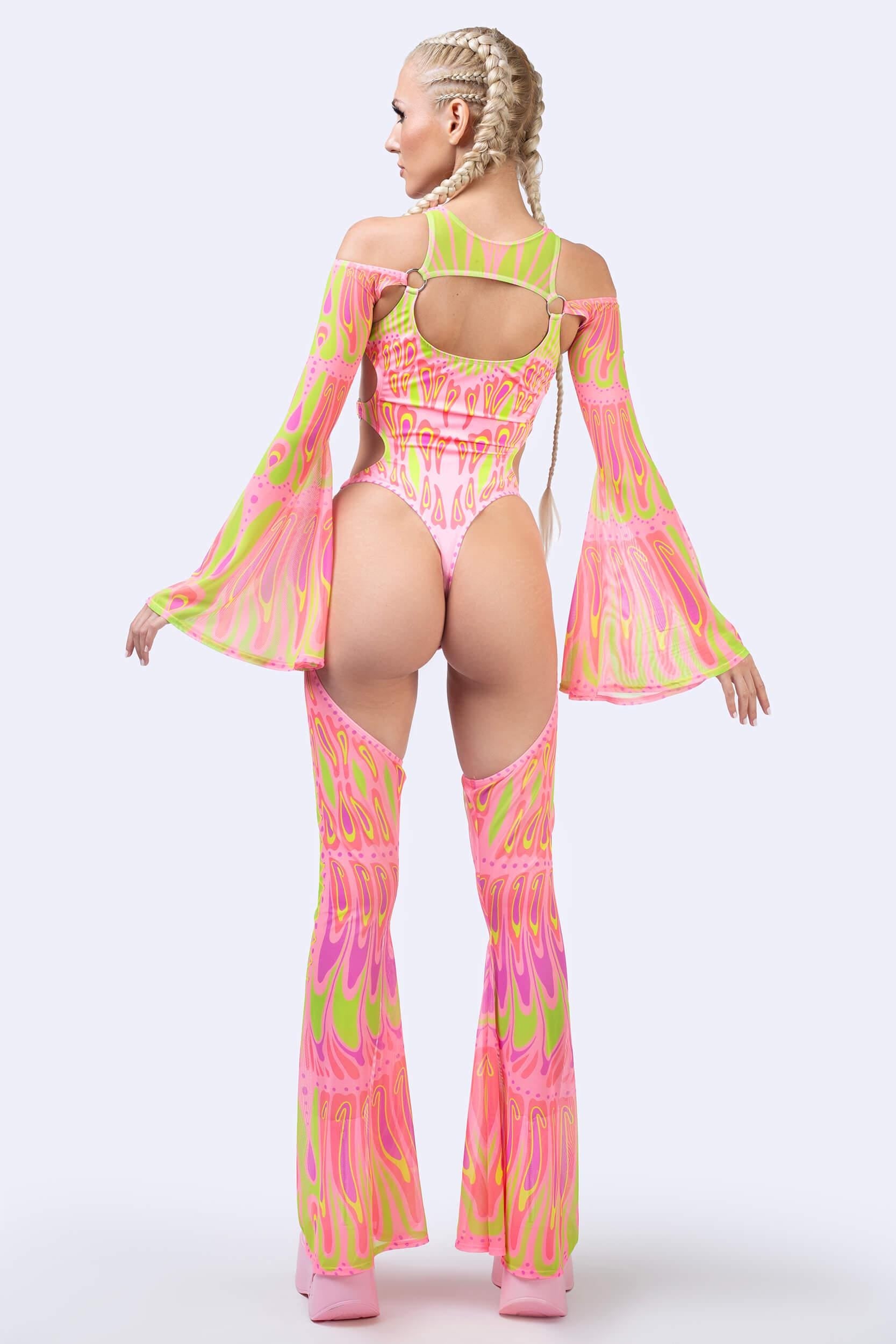 BADINKA Blush Moth Flared Chaps Catsuit 8