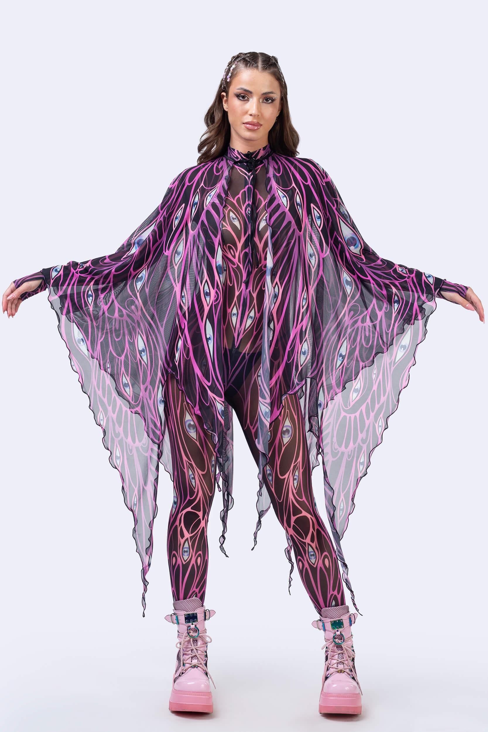 BADINKA All Eyes On You Mesh Ninja Flowy Set Halloween, rave