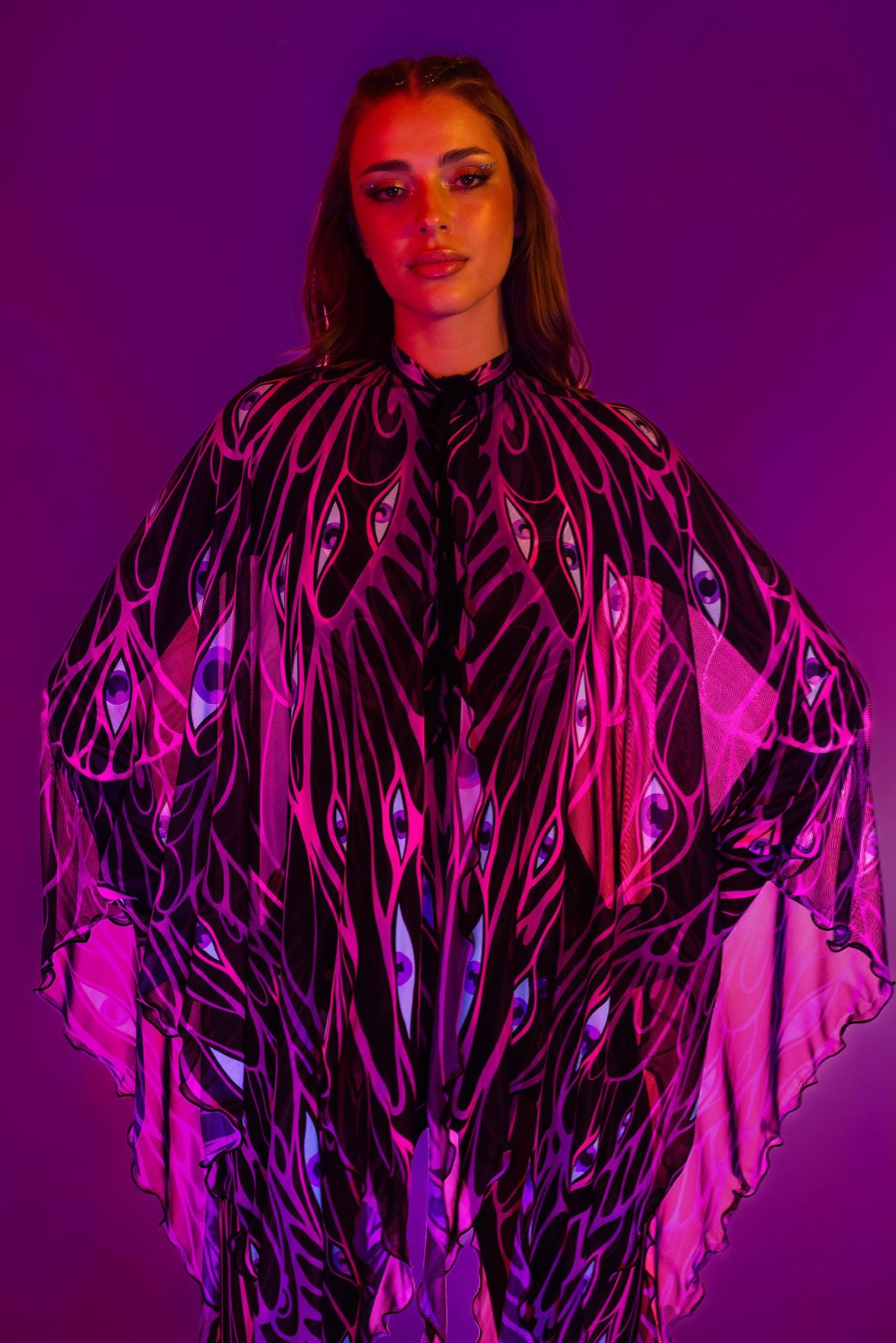 BADINKA All Eyes On You Flowy Wings Goth, neon-uv