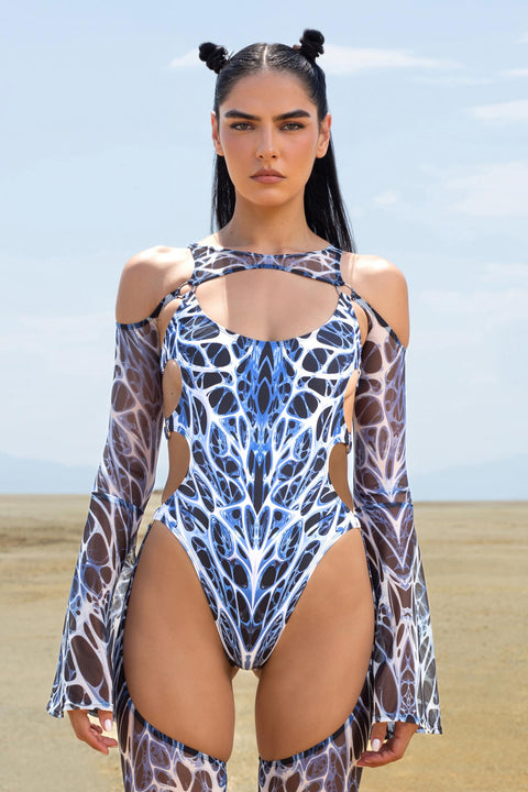 Digital Vessel Flared Chaps Catsuit