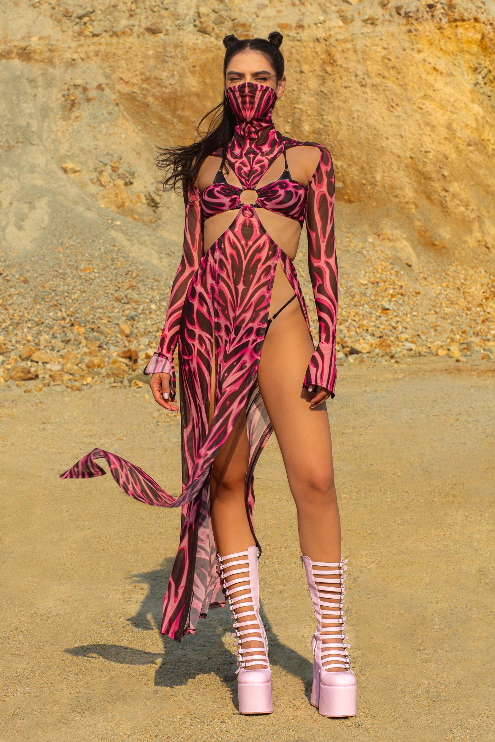BADINKA Rosy Ashes Maxi Dress Rave