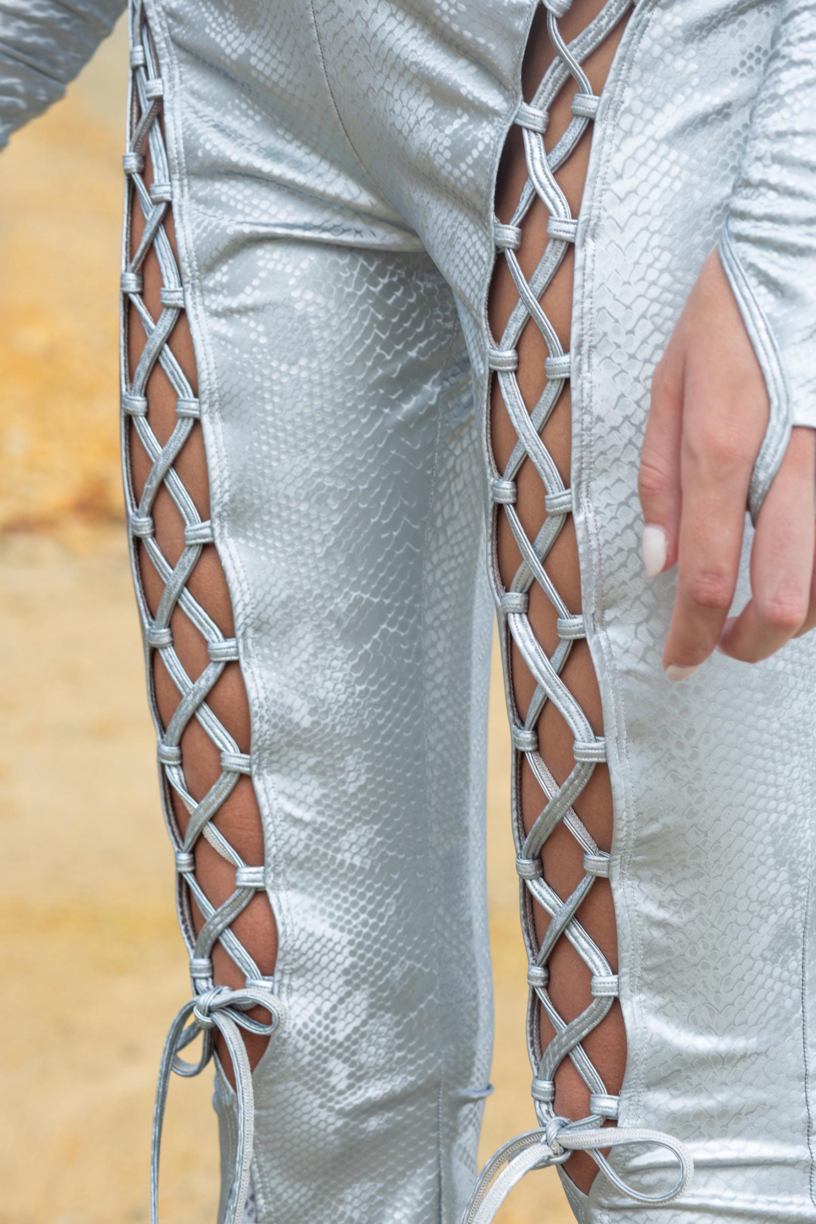 BADINKA Women Hard To Get Lace Up Flared Pants