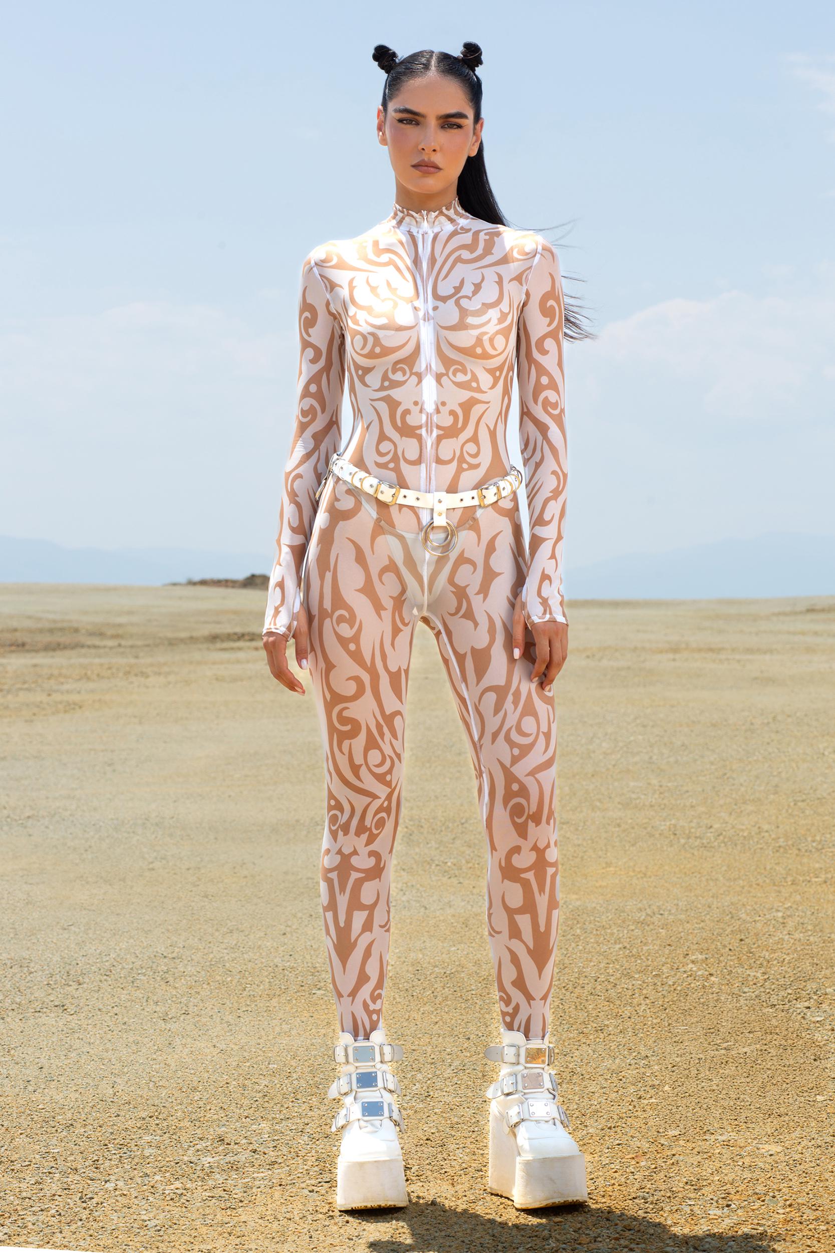 BADINKA White Ritual Mesh Costume Rave
