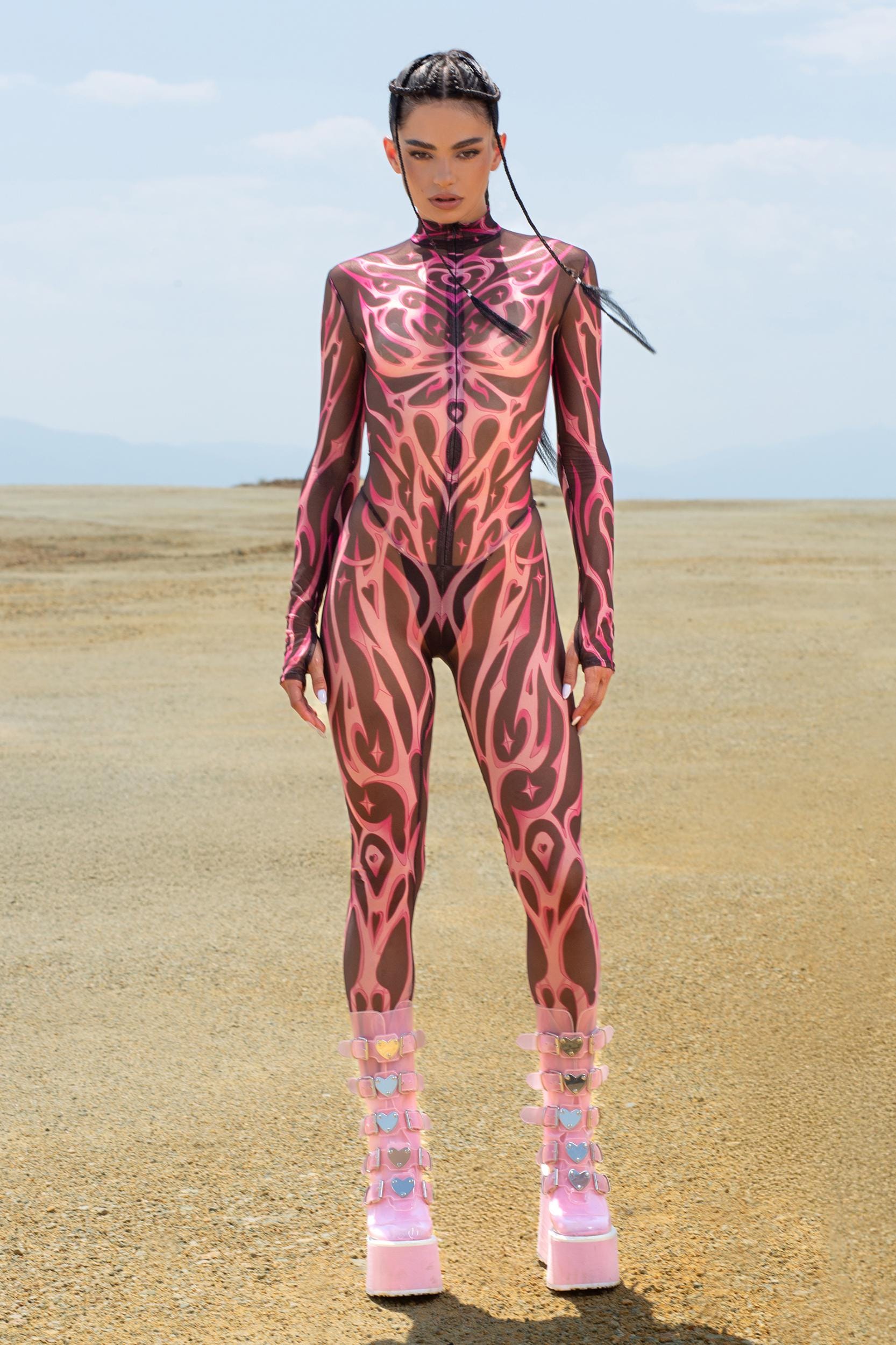 BADINKA Rosy Ashes Mesh Costume Rave