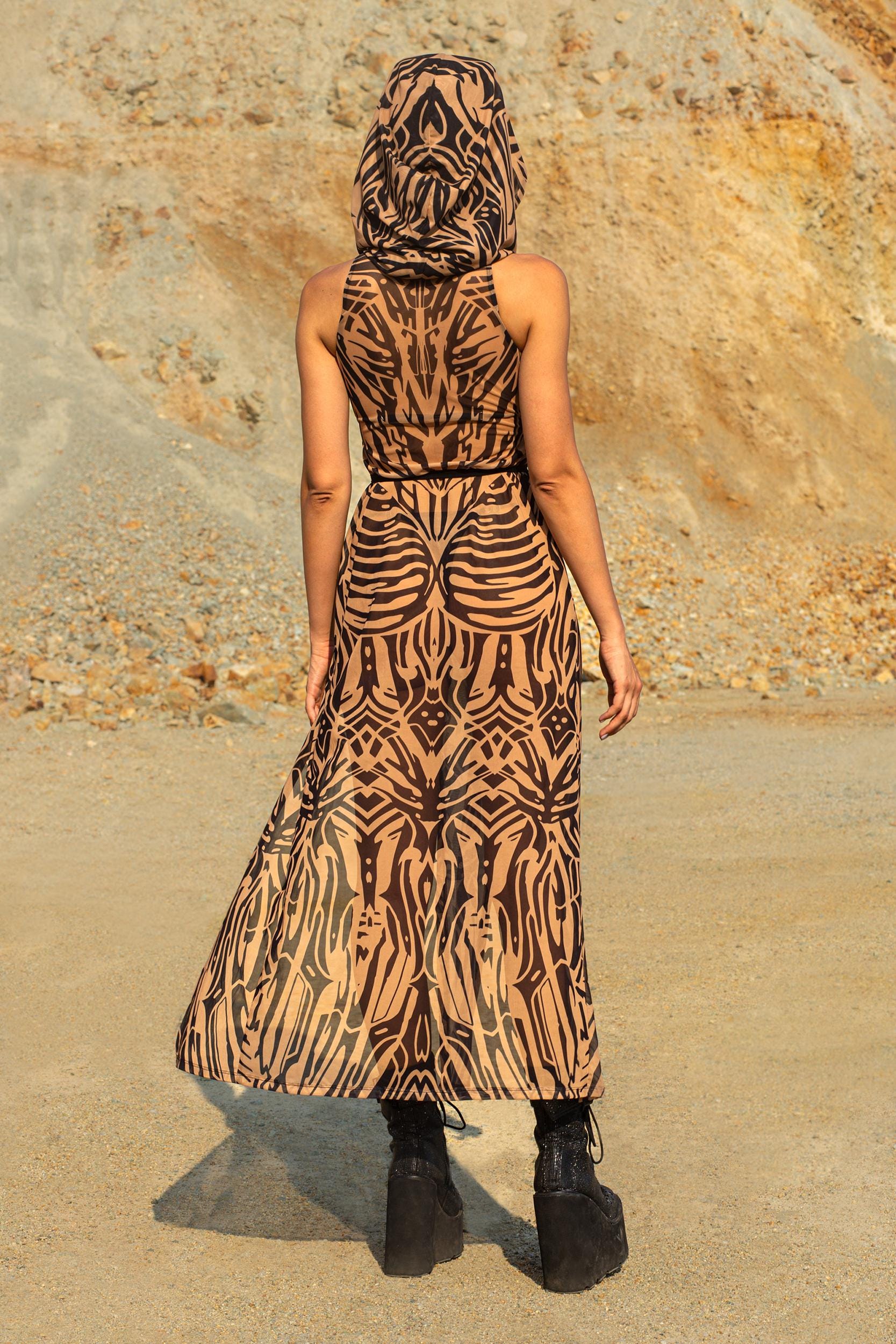 BADINKA Core Hooded Dress Mesh