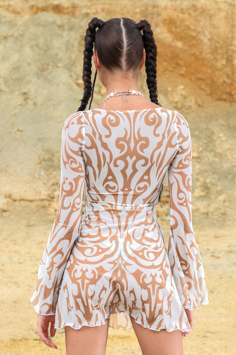 White Ritual Mesh Mini Dress