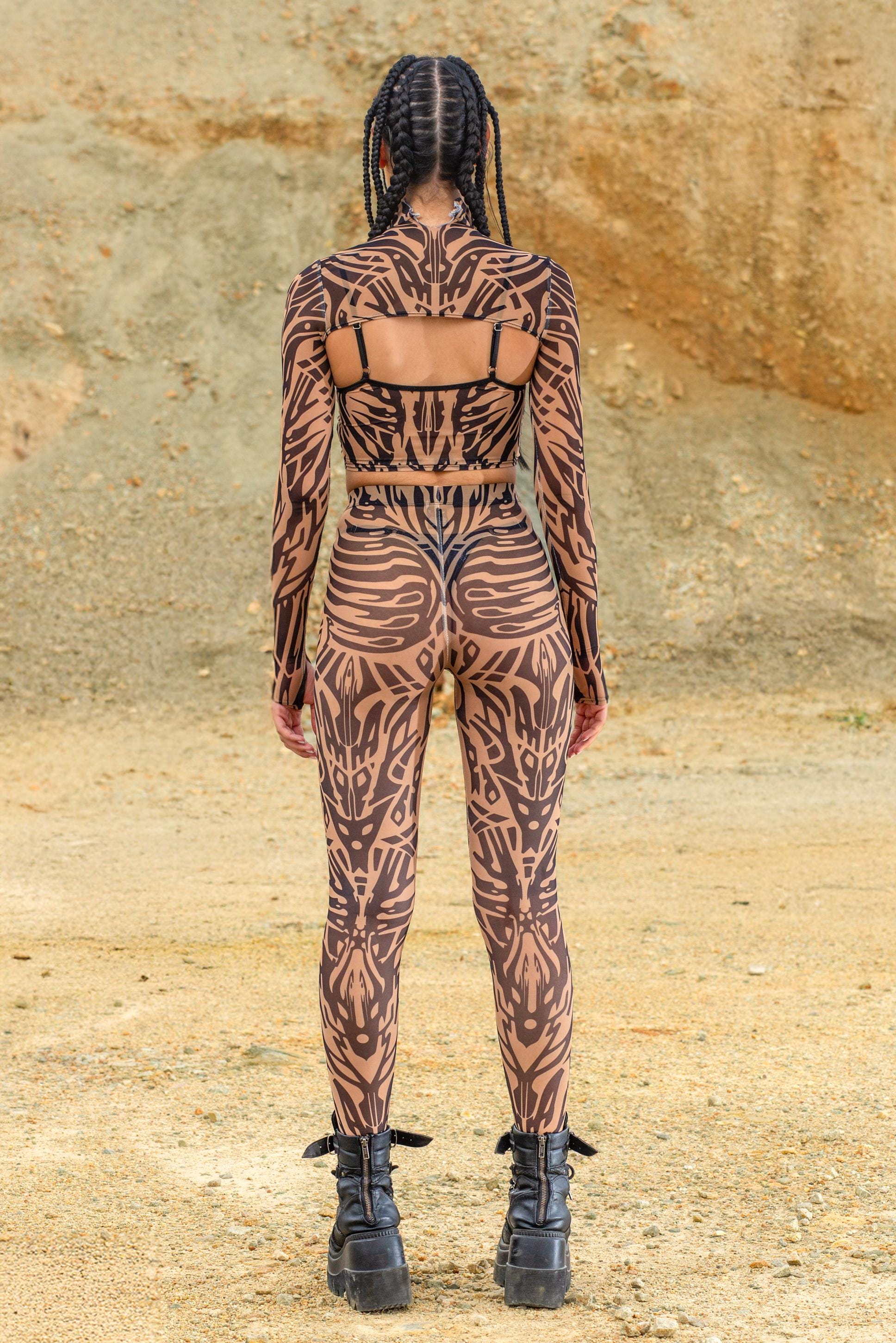 BADINKA Core Mesh 2 Piece Shrug Top Mesh