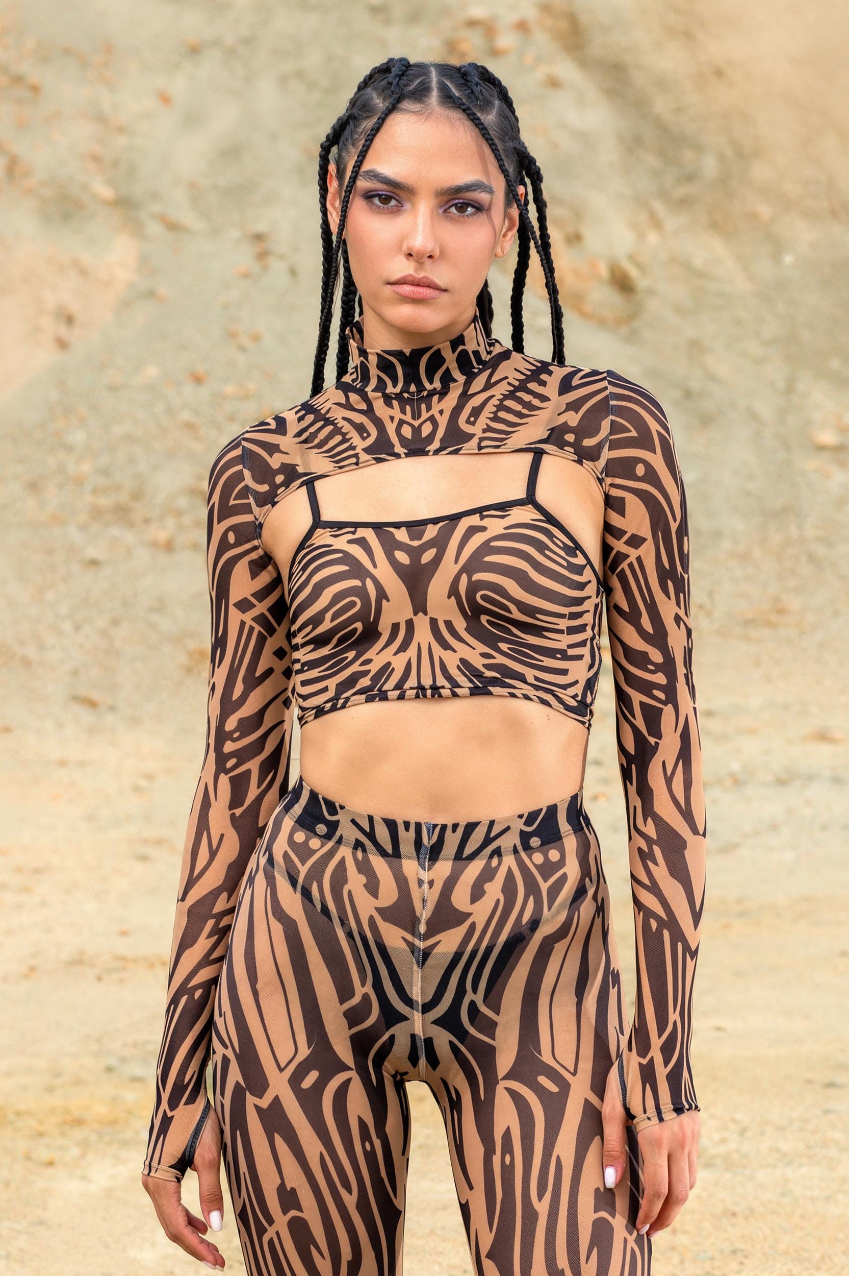 BADINKA Core Shrug & Mesh Leggings Set Rave