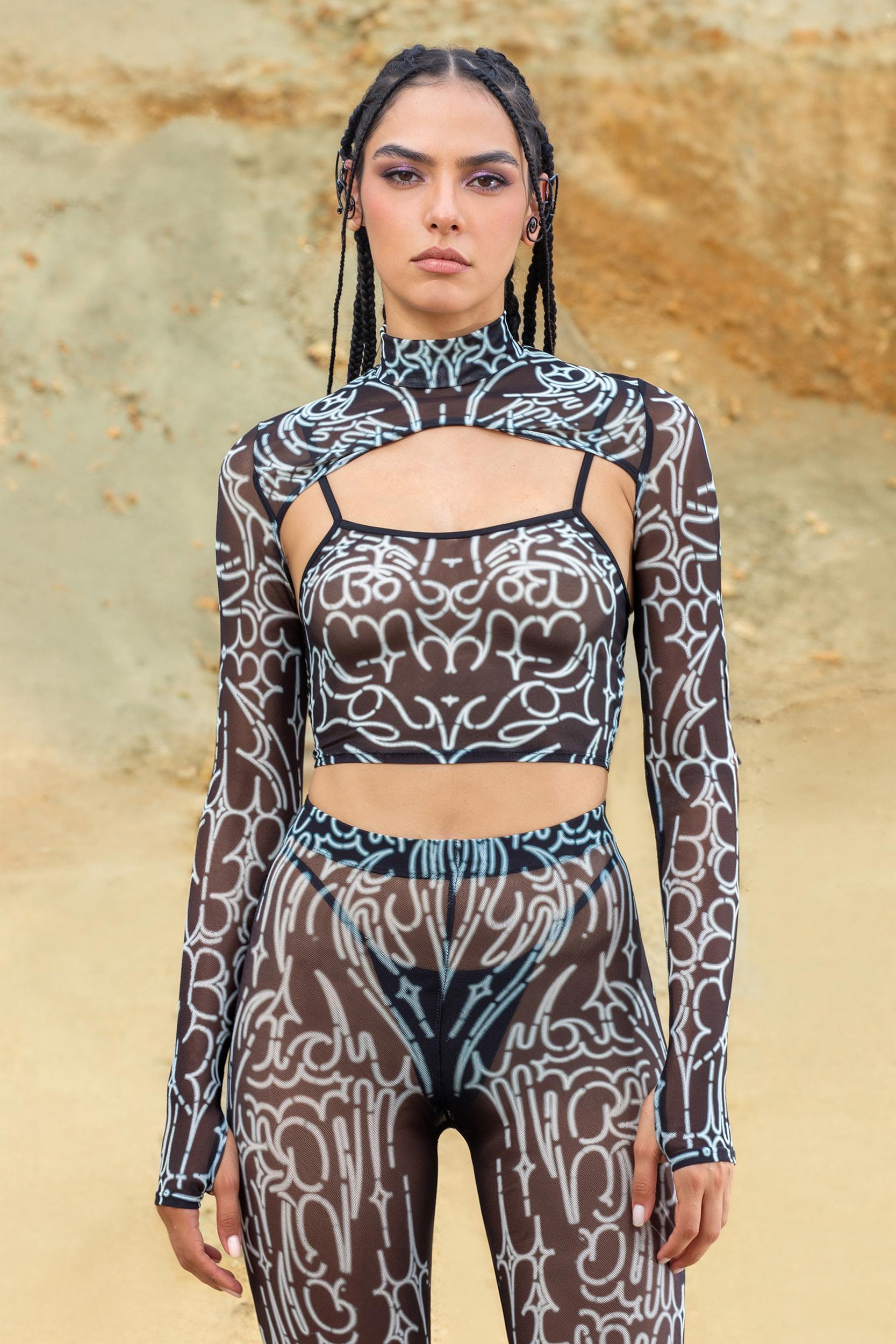 BADINKA Wired Wrong Shrug & Mesh Leggings Set Rave