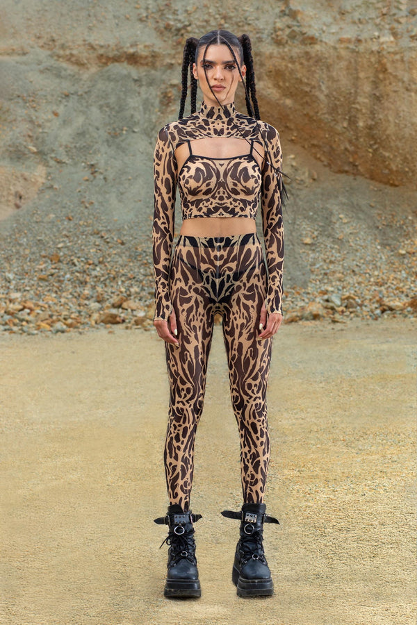 Wildskin Shrug & Mesh Leggings Set
