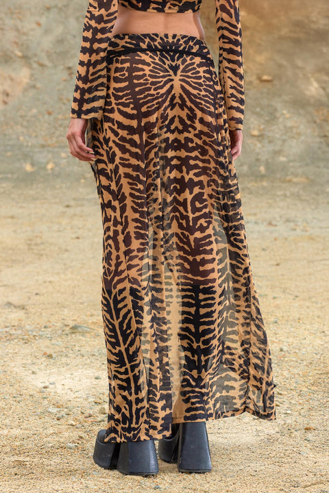 Wild Thread Slit Mesh Skirt
