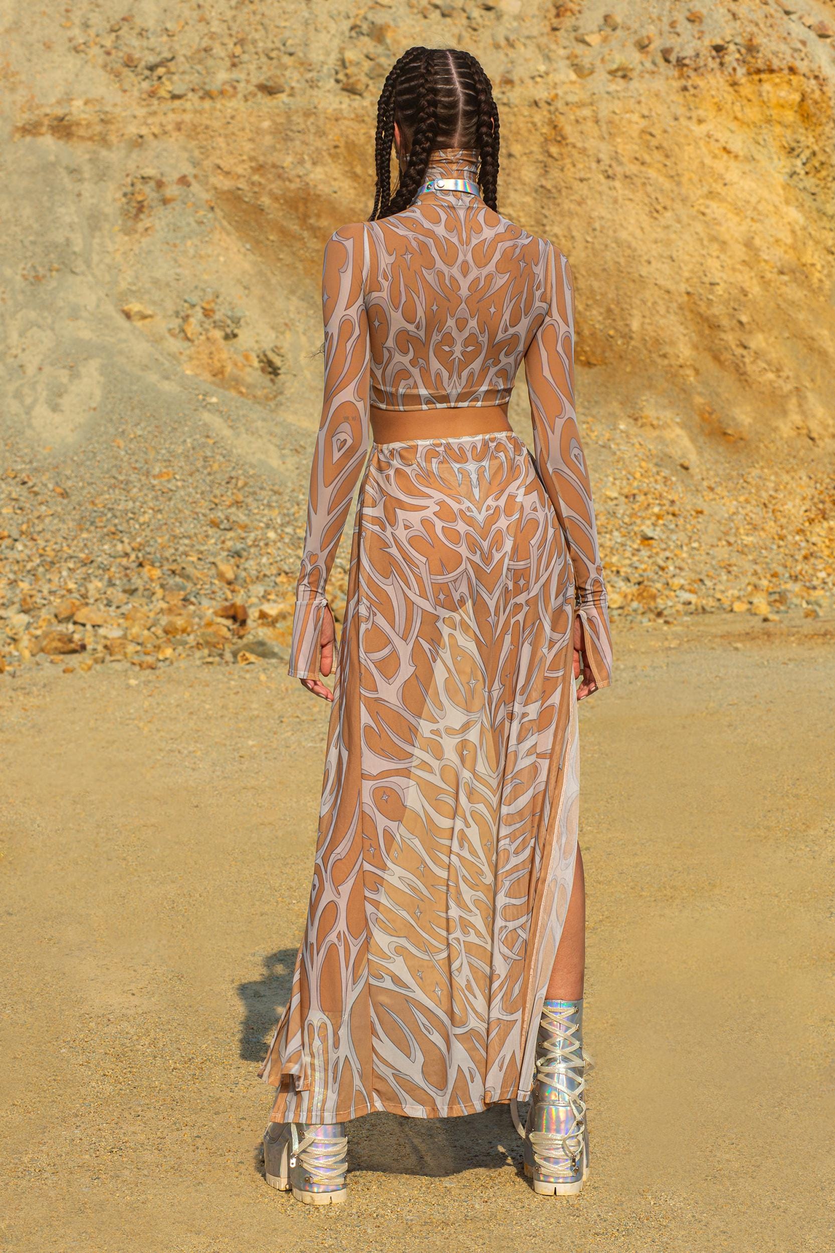 BADINKA White Ashes Maxi Dress Mesh