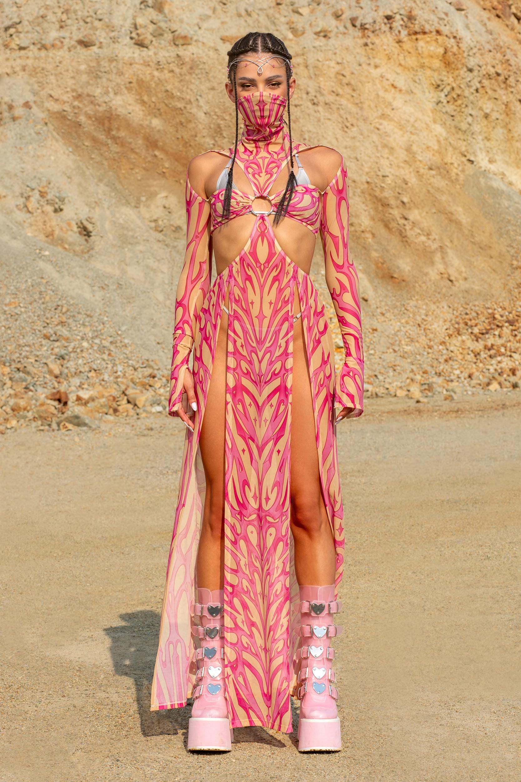 BADINKA Nude Ashes Maxi Dress Rave