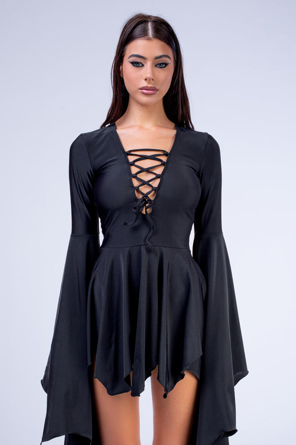 Witch Phase Bat Wing Mini Dress