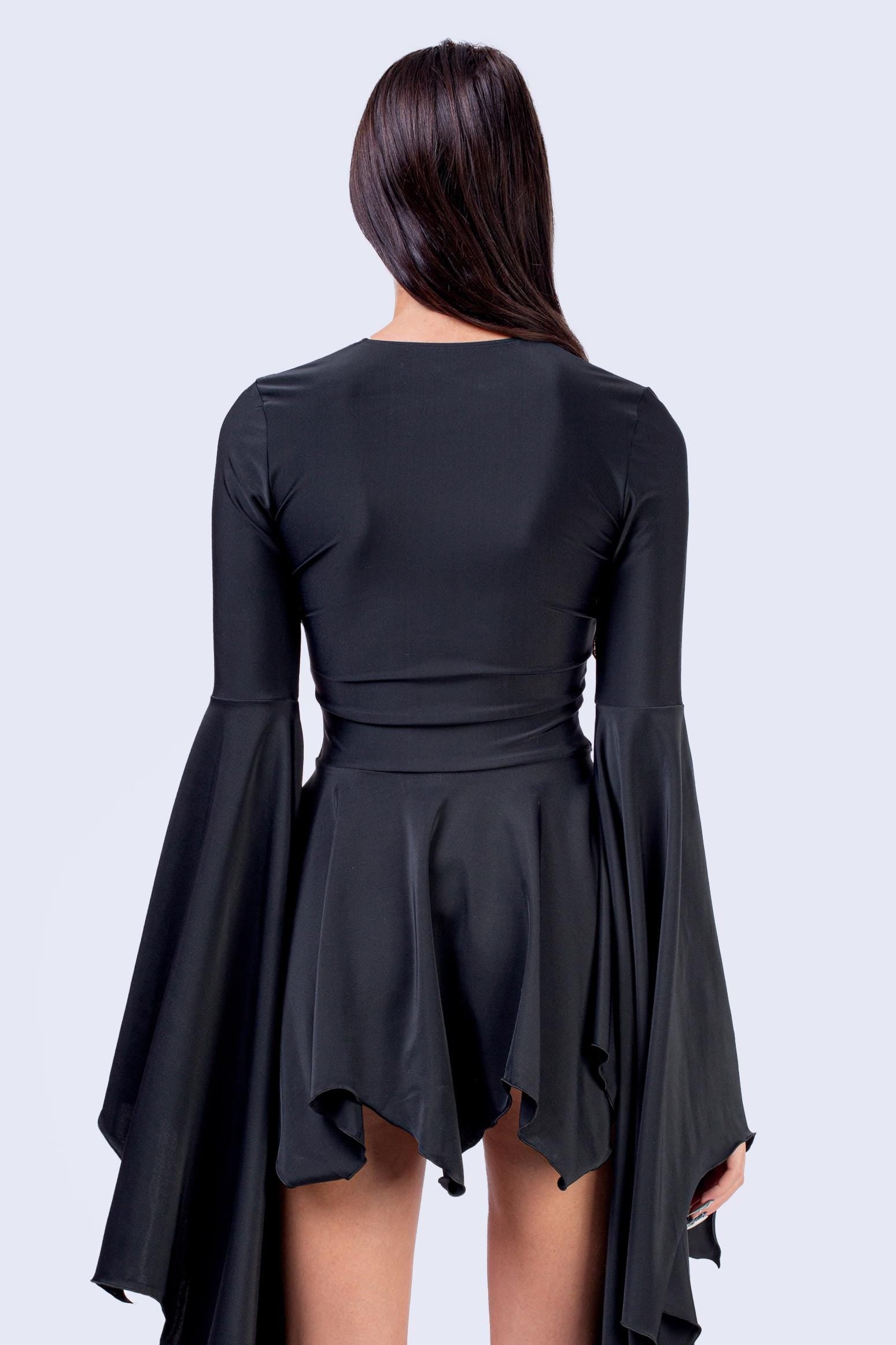 BADINKA Witch Phase Bat Wing Mini Dress Spandex