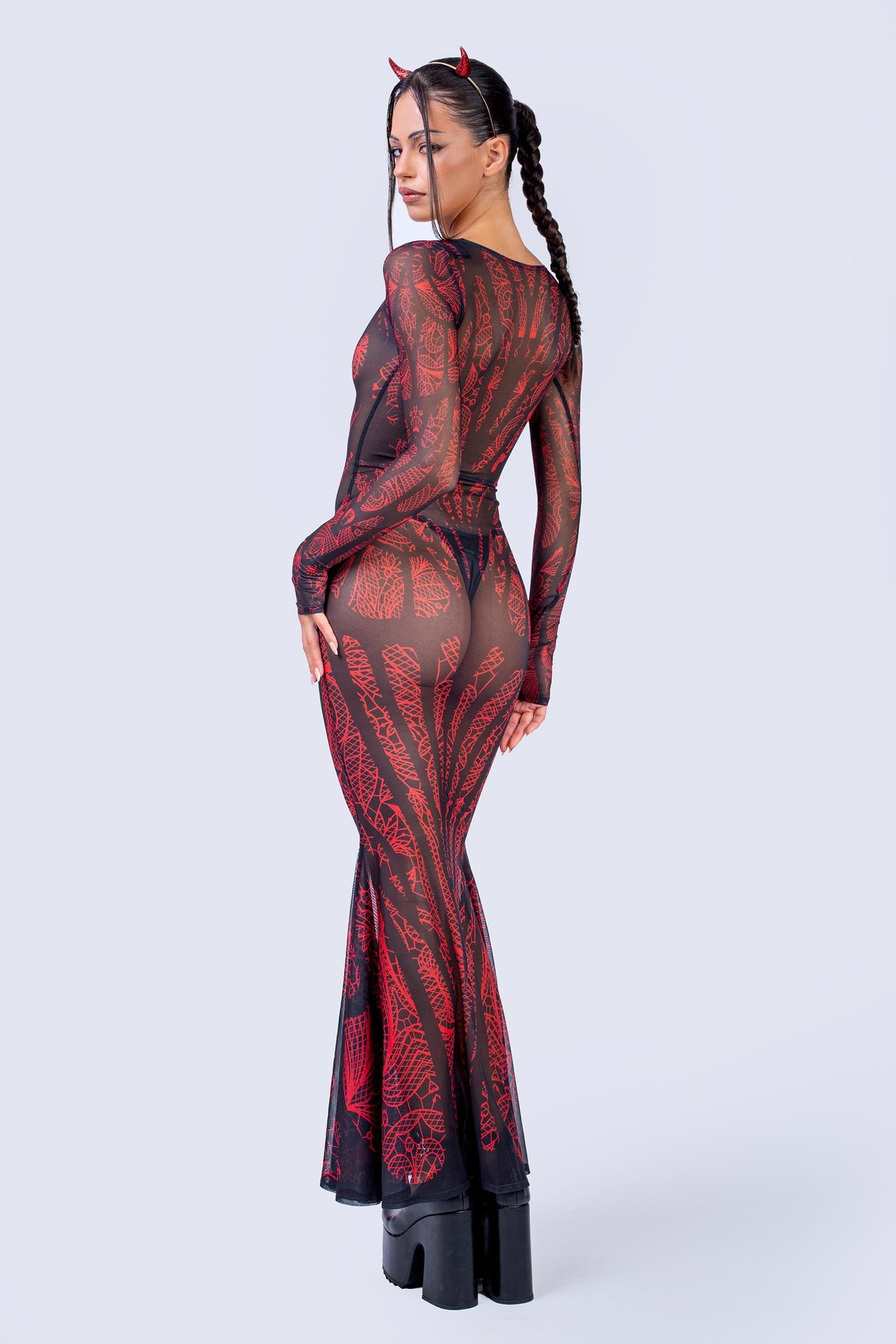 BADINKA Moth To A Flame Mermaid Dress Mesh