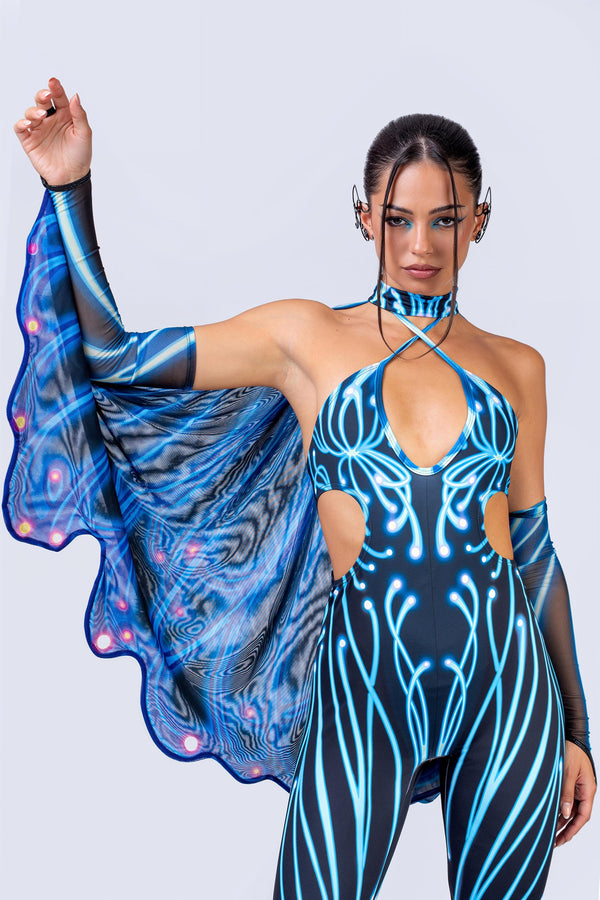 Motherflutter Keyhole Halter Catsuit