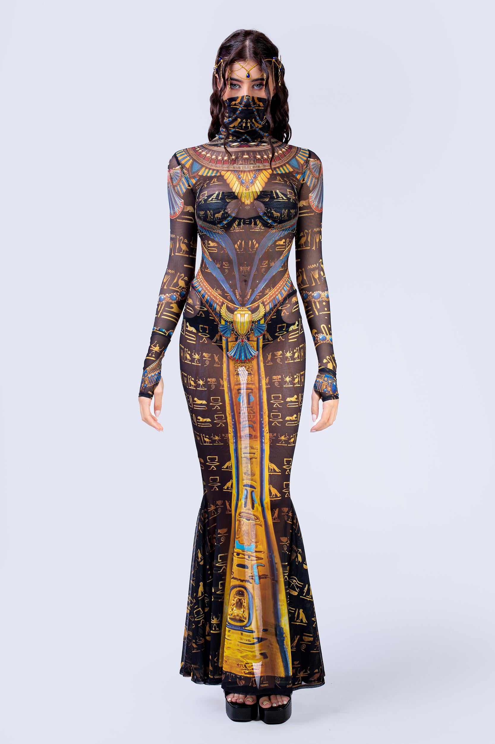 BADINKA Cursed To Rule Mermaid High Neck Dress Halloween