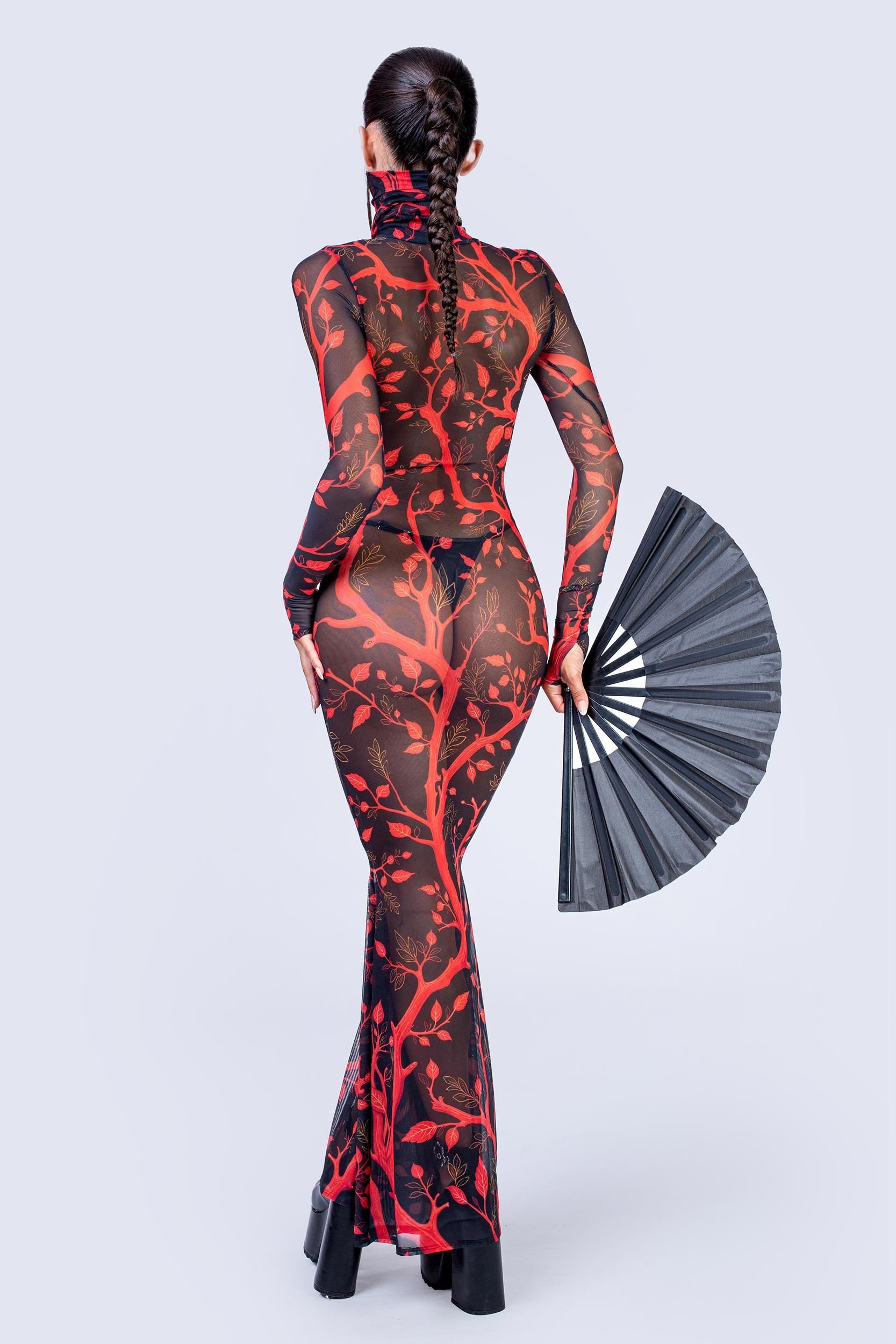 BADINKA Bloodline Mermaid High Neck Dress Mesh