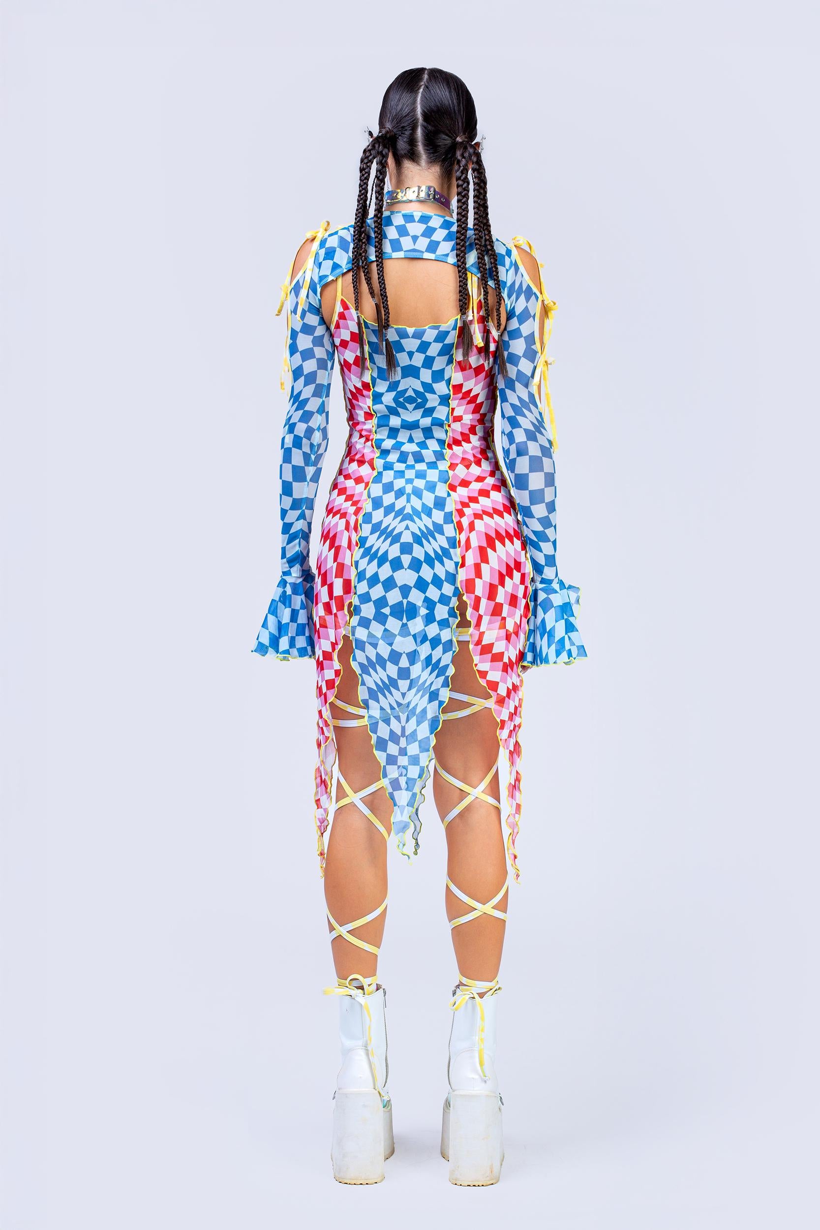 BADINKA Whistle And Wink 2-Piece Ribbon Clown Dress Mesh