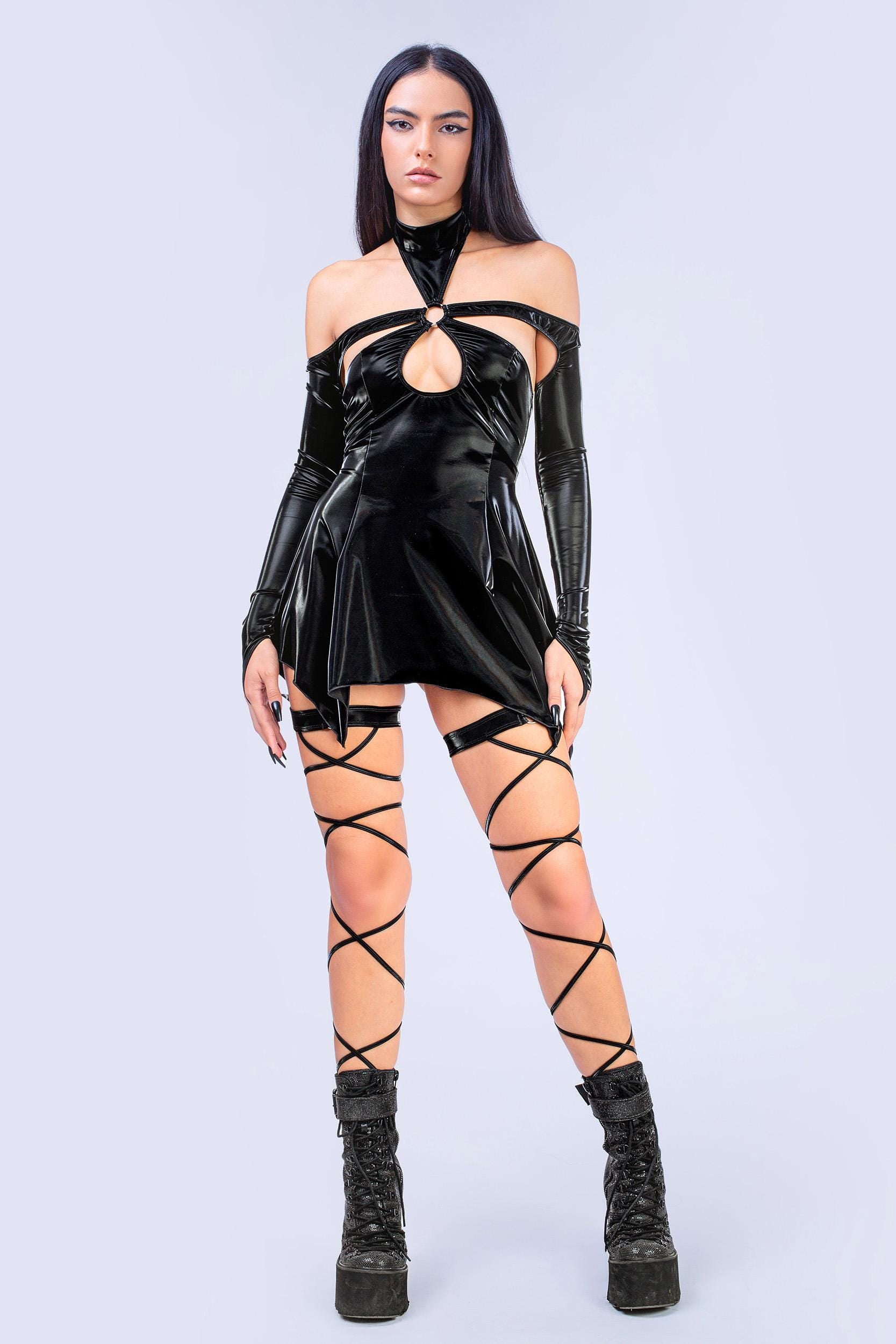 BADINKA Ghosted Mini Dress Halloween, rave