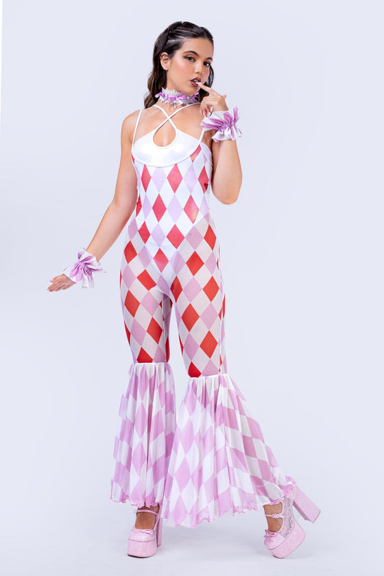 Joke's On You Flared Romper And Undersuit