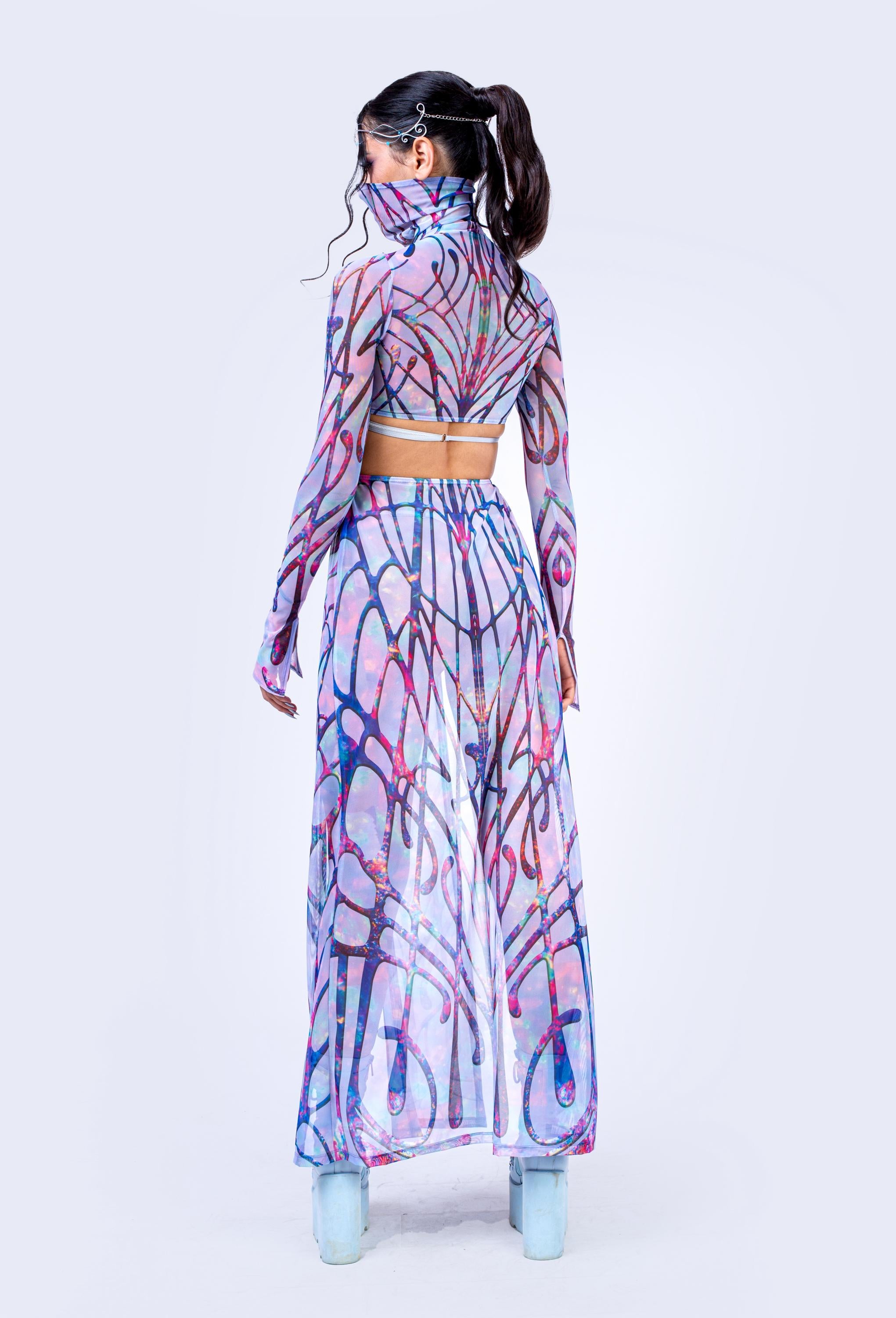 BADINKA Cosmic Dawn Maxi Dress Mesh