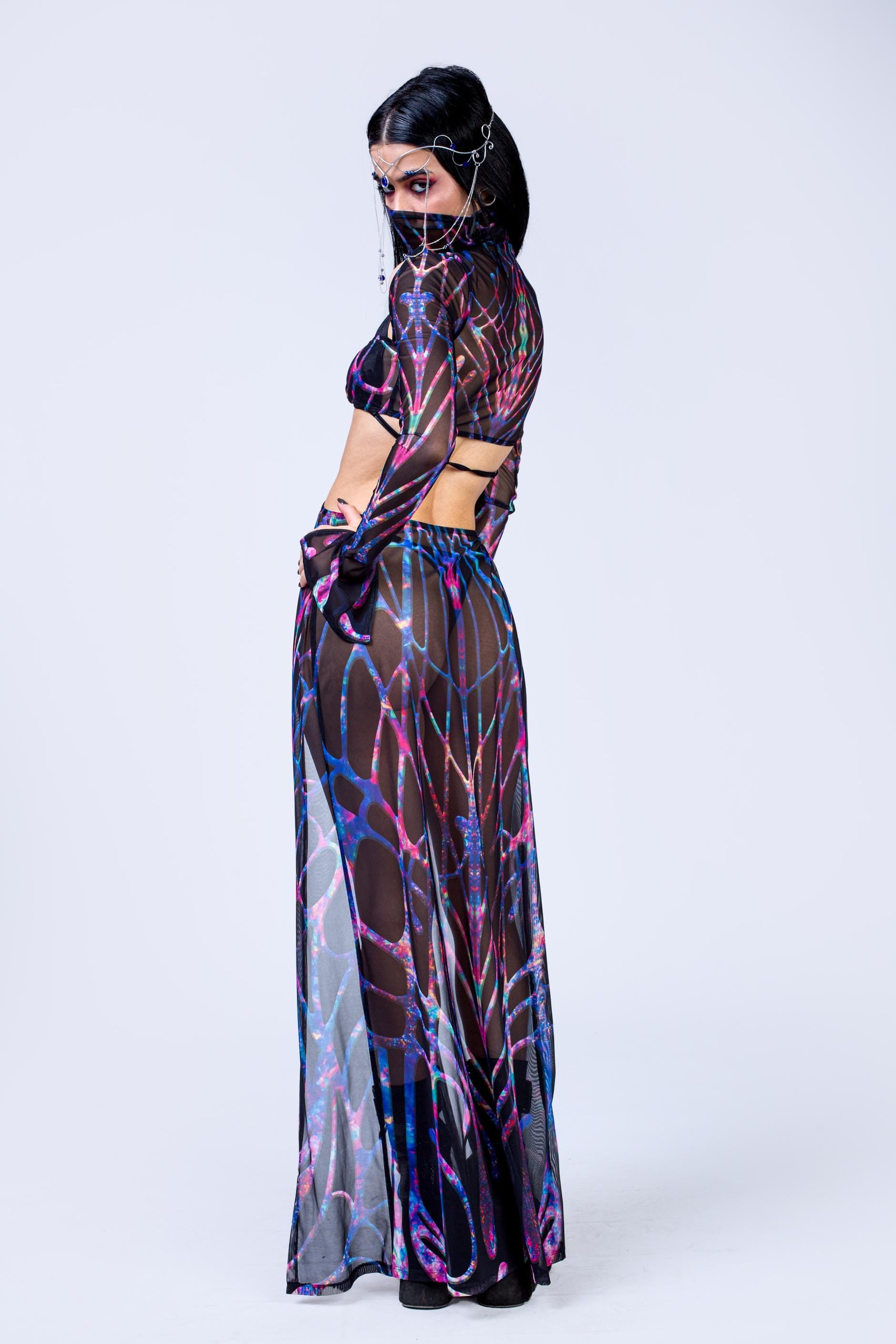 BADINKA Cosmic Chaos Maxi Dress Mesh