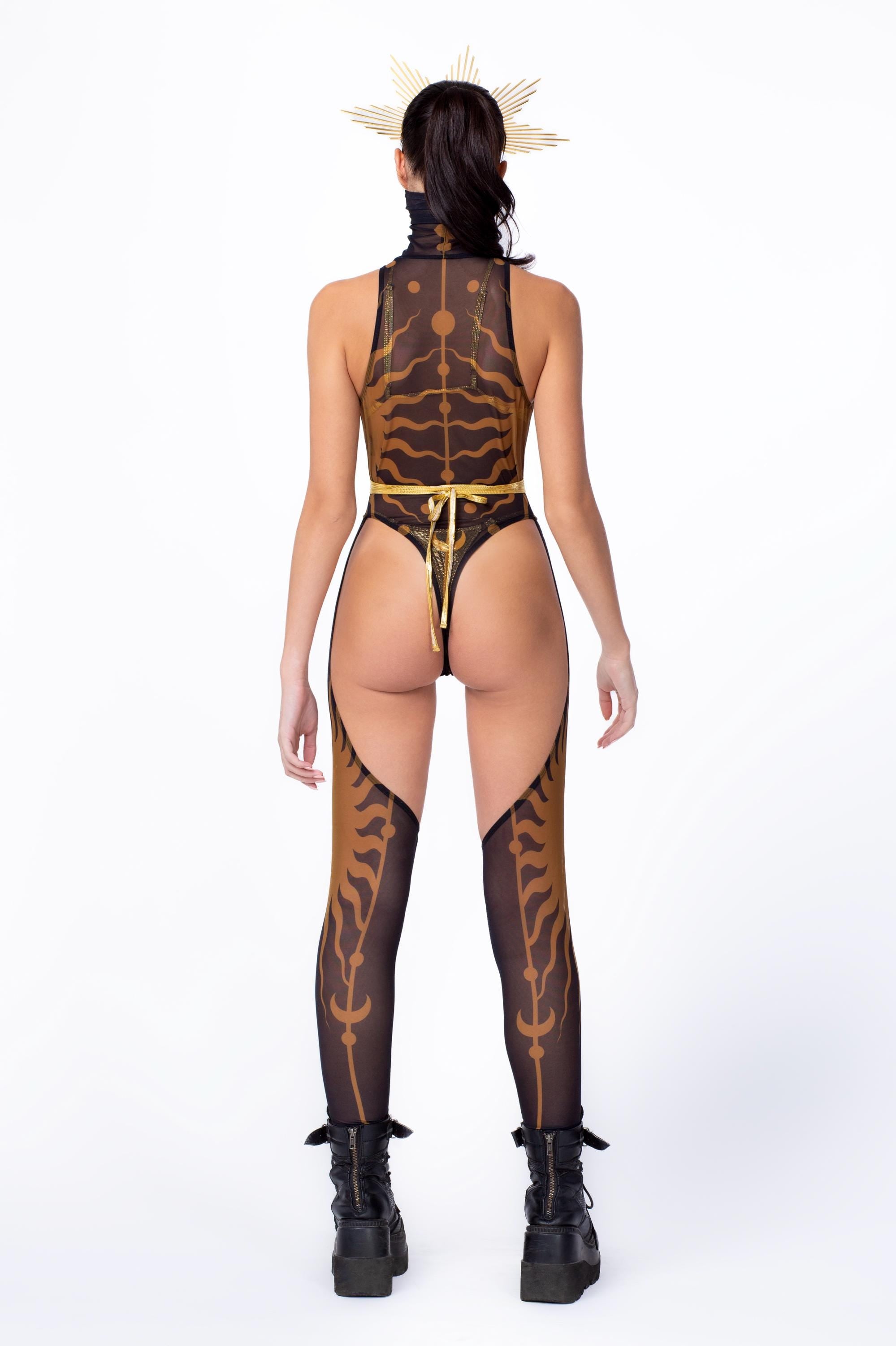 BADINKA Sunbeam Mesh Cut-Out Catsuit Mesh, vinyl