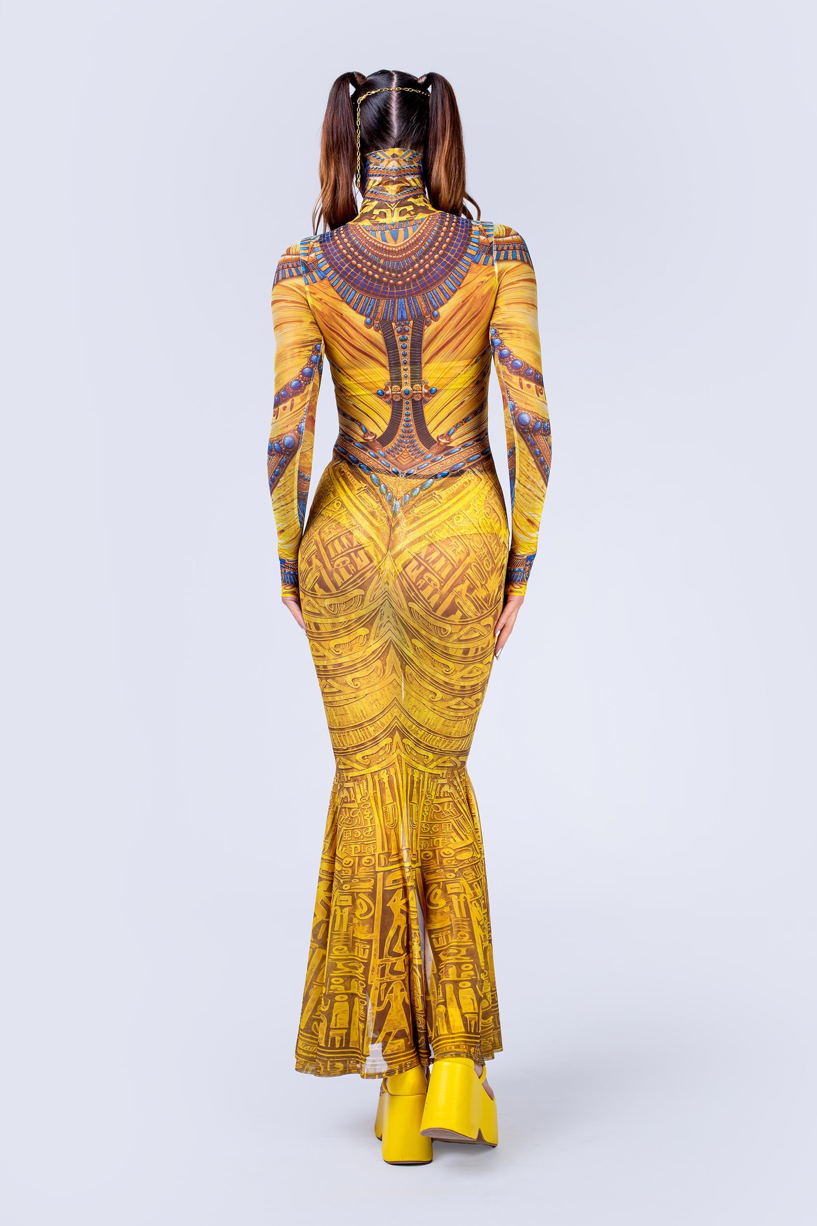 BADINKA Tomb Tease Mermaid High Neck Dress Mesh