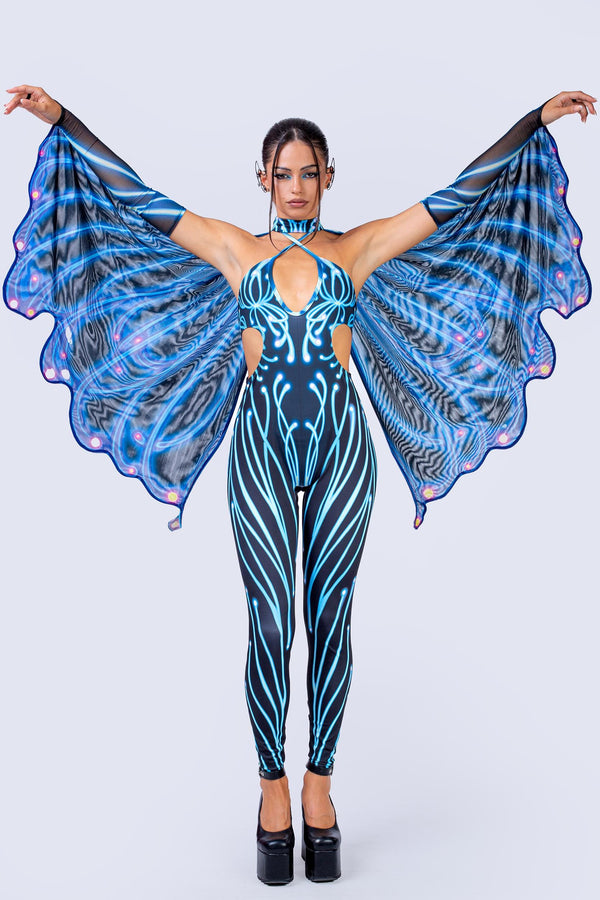 Motherflutter Keyhole Halter Catsuit