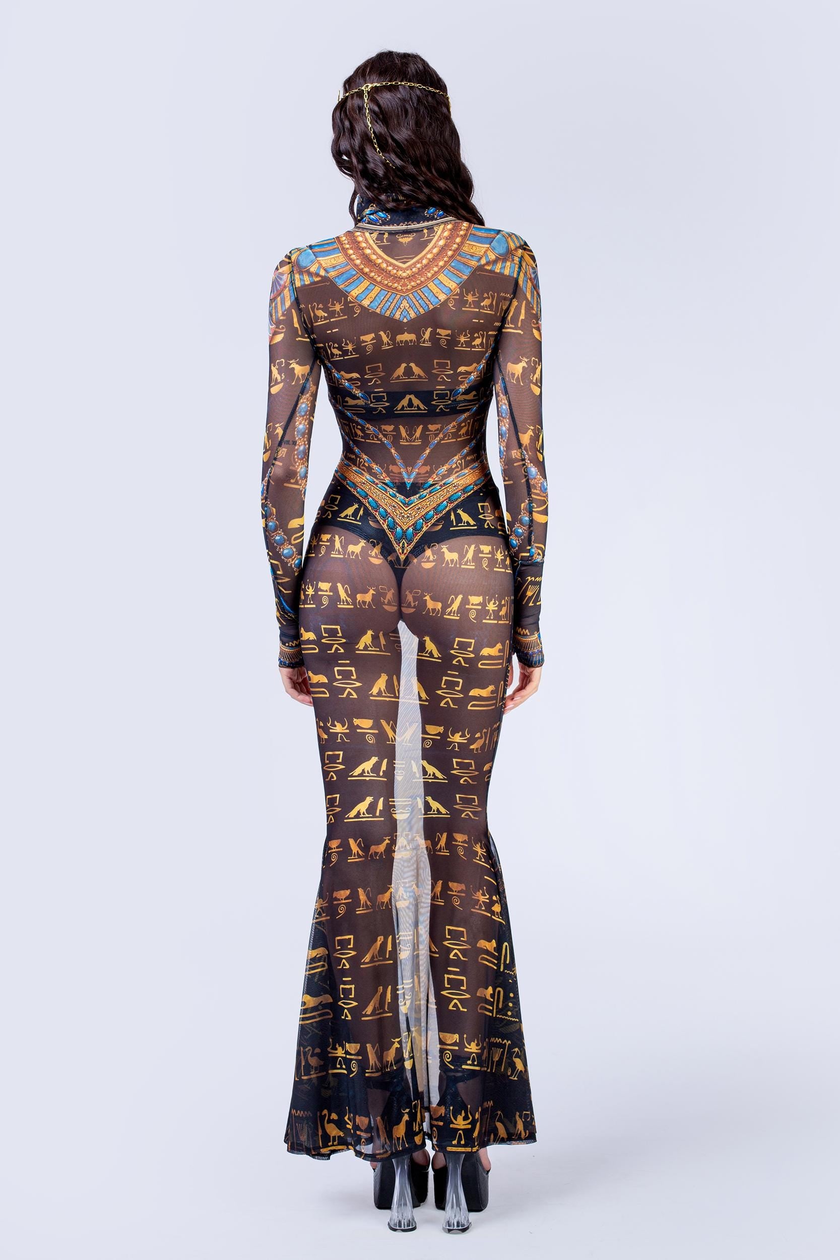 BADINKA Cursed To Rule Mermaid High Neck Dress Mesh